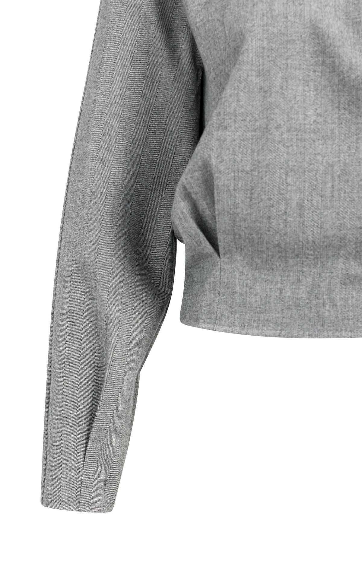 Long sleeve top with blouson hem - Medium Grey Melange