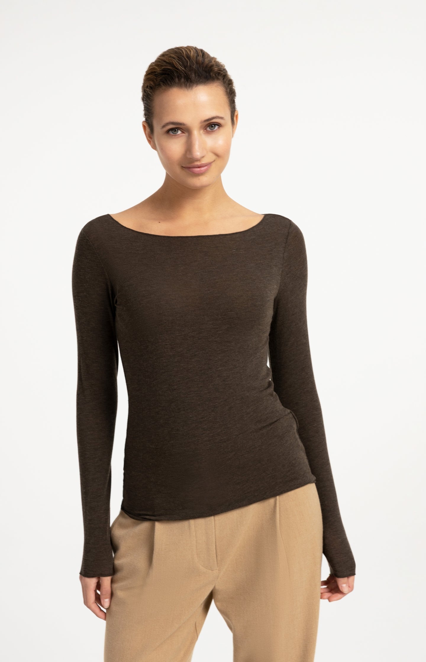 Long sleeve top with boat neck - Type: lookbook