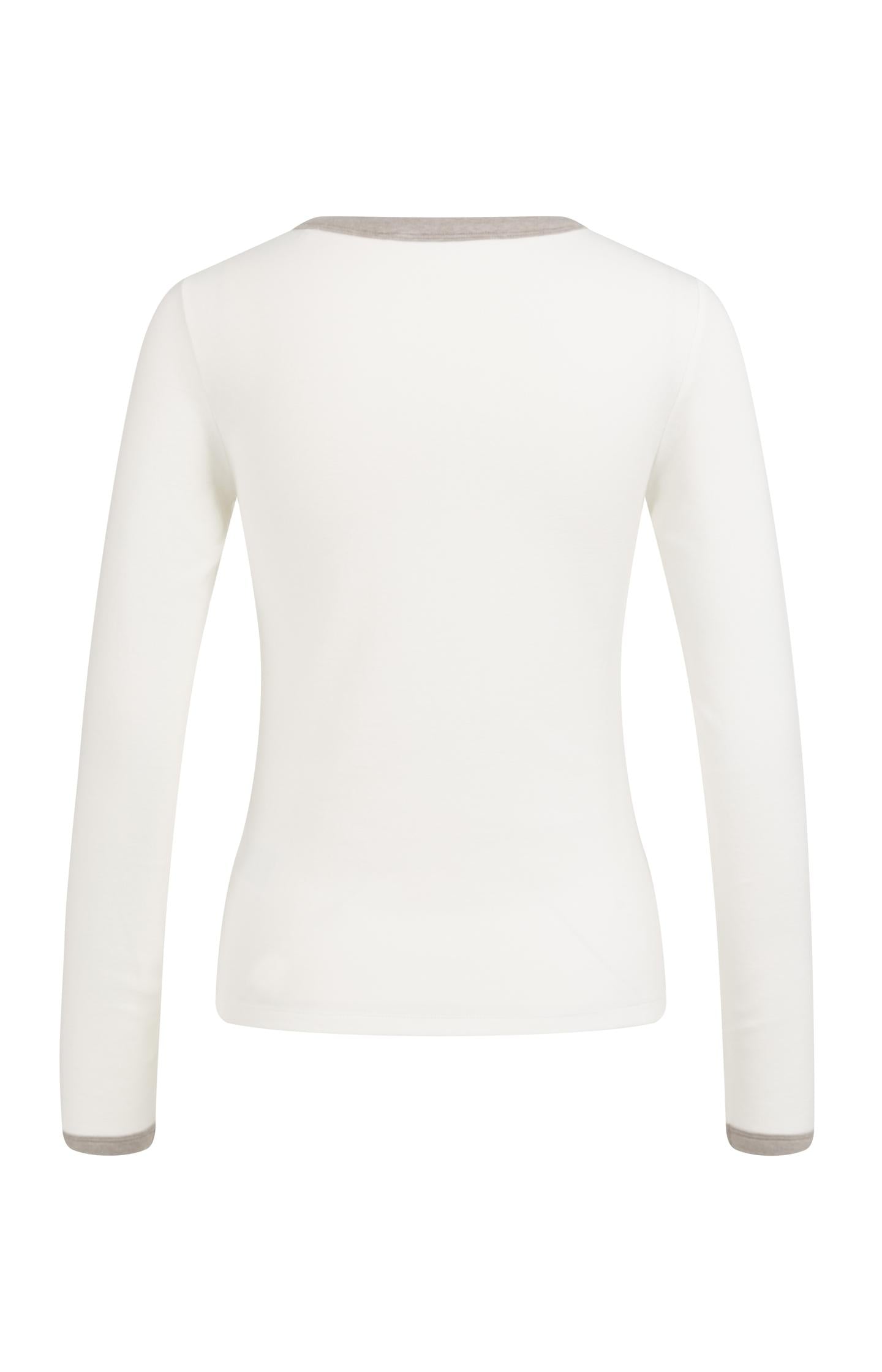Long sleeve top with contrast trims