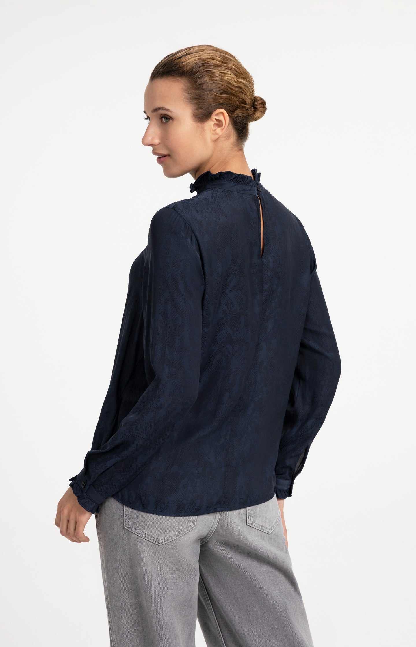 Long sleeve top with ruffle details