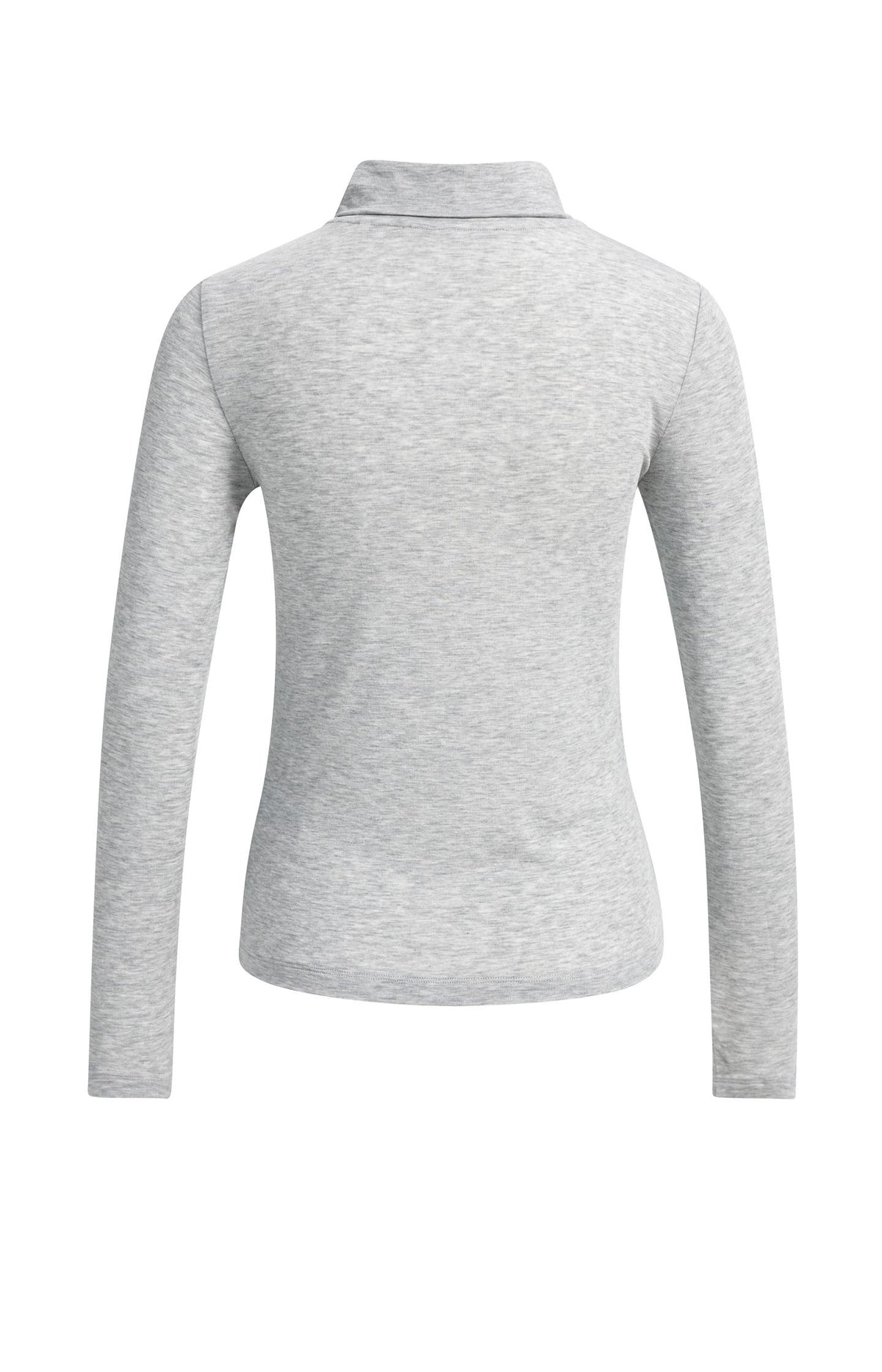 Long sleeve top with scarf collar - Illusions Gray Melange