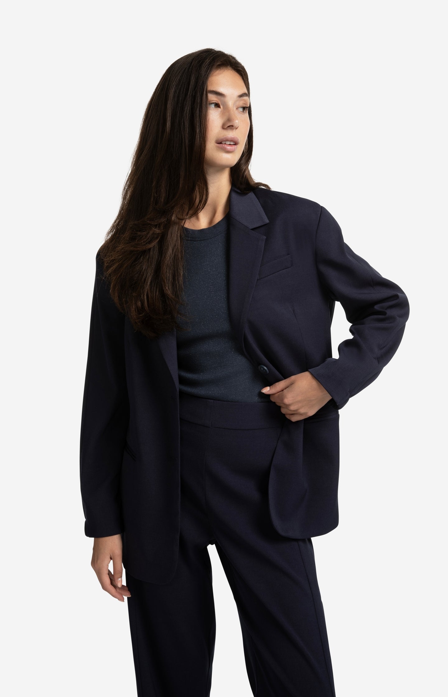 Loose fit blazer with bomber details