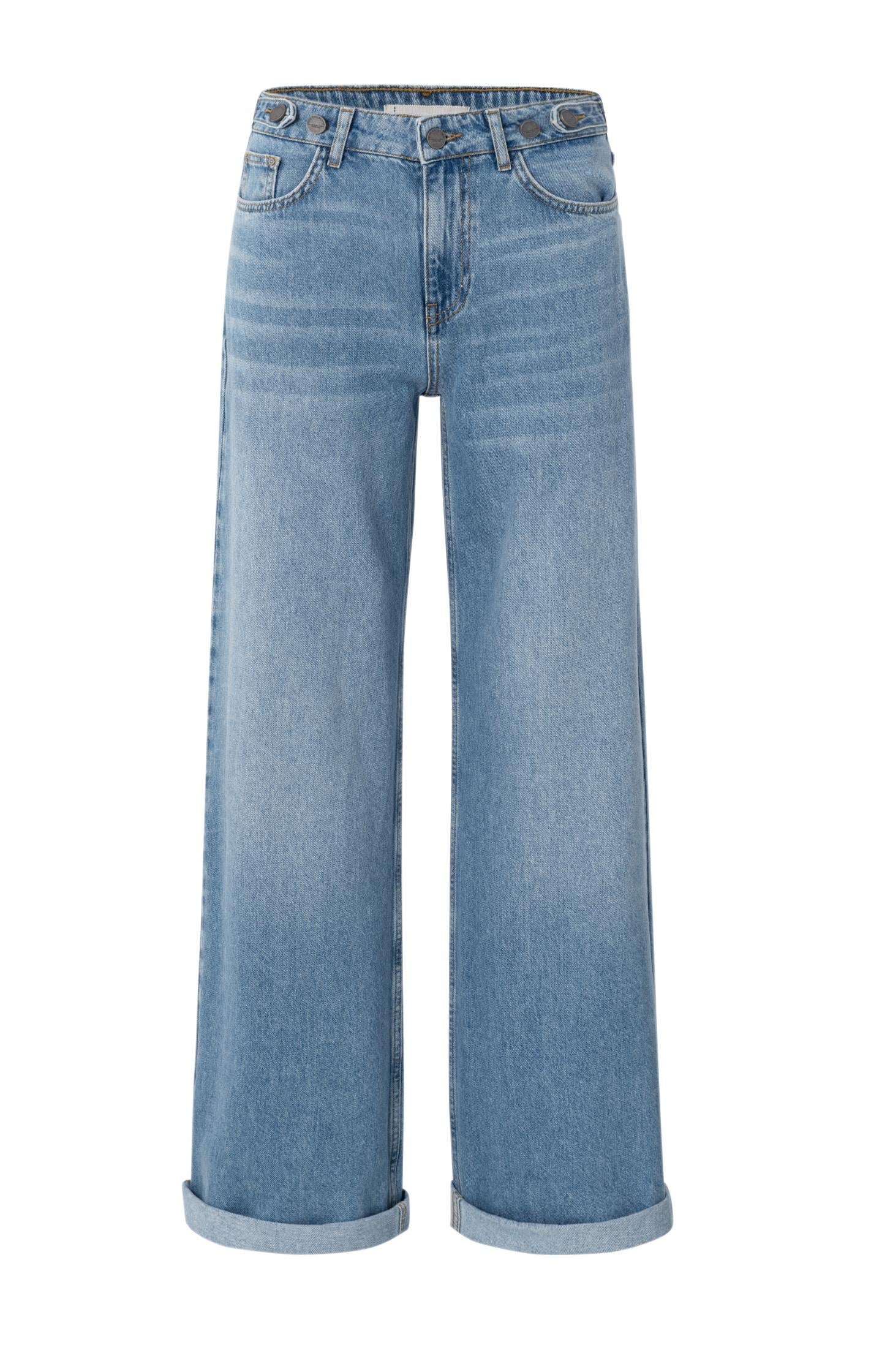 Loose fit denim with wide legs and turned-up he00109 - Type: product