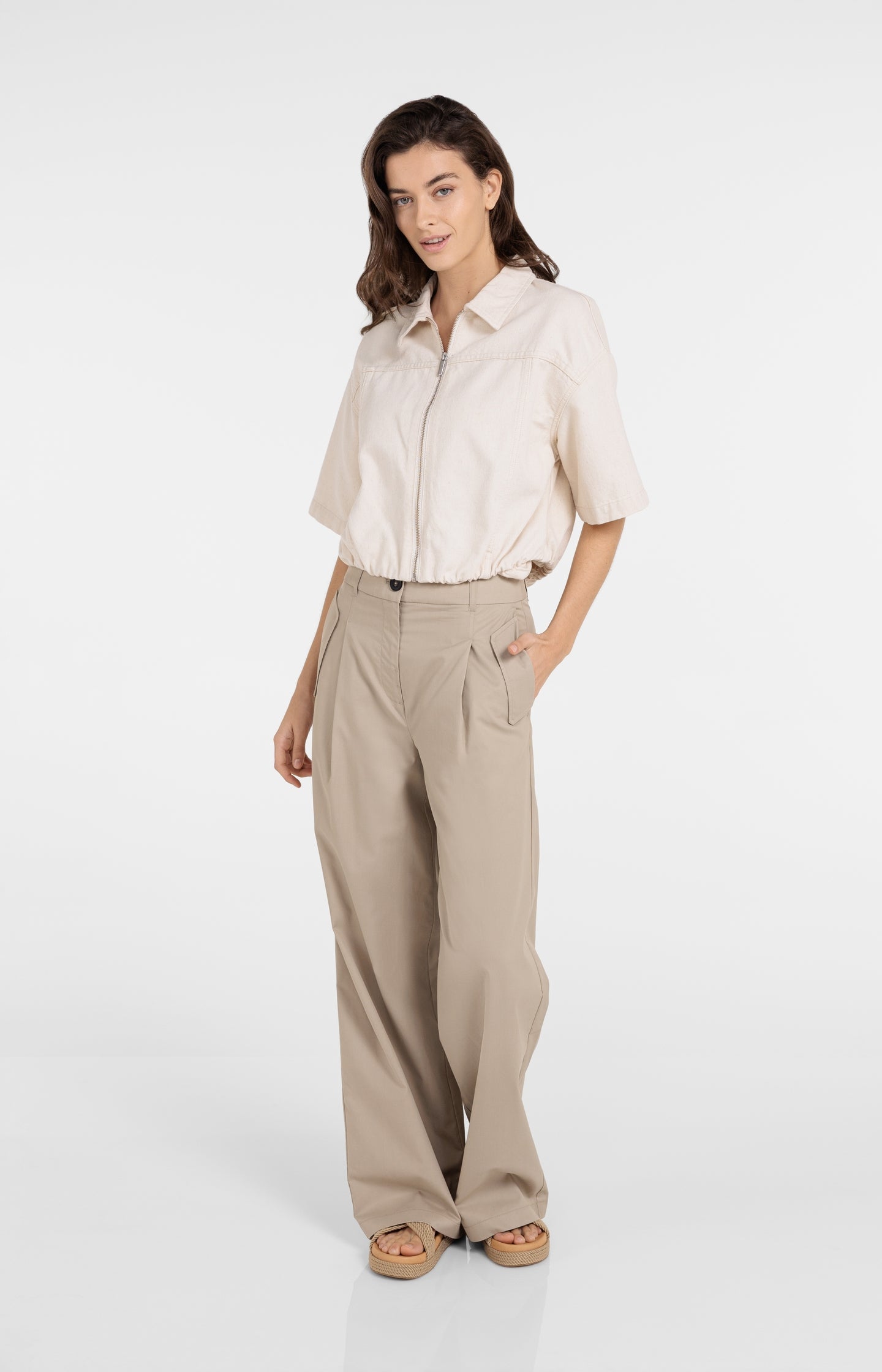 Loose-fit jacket with a denim look