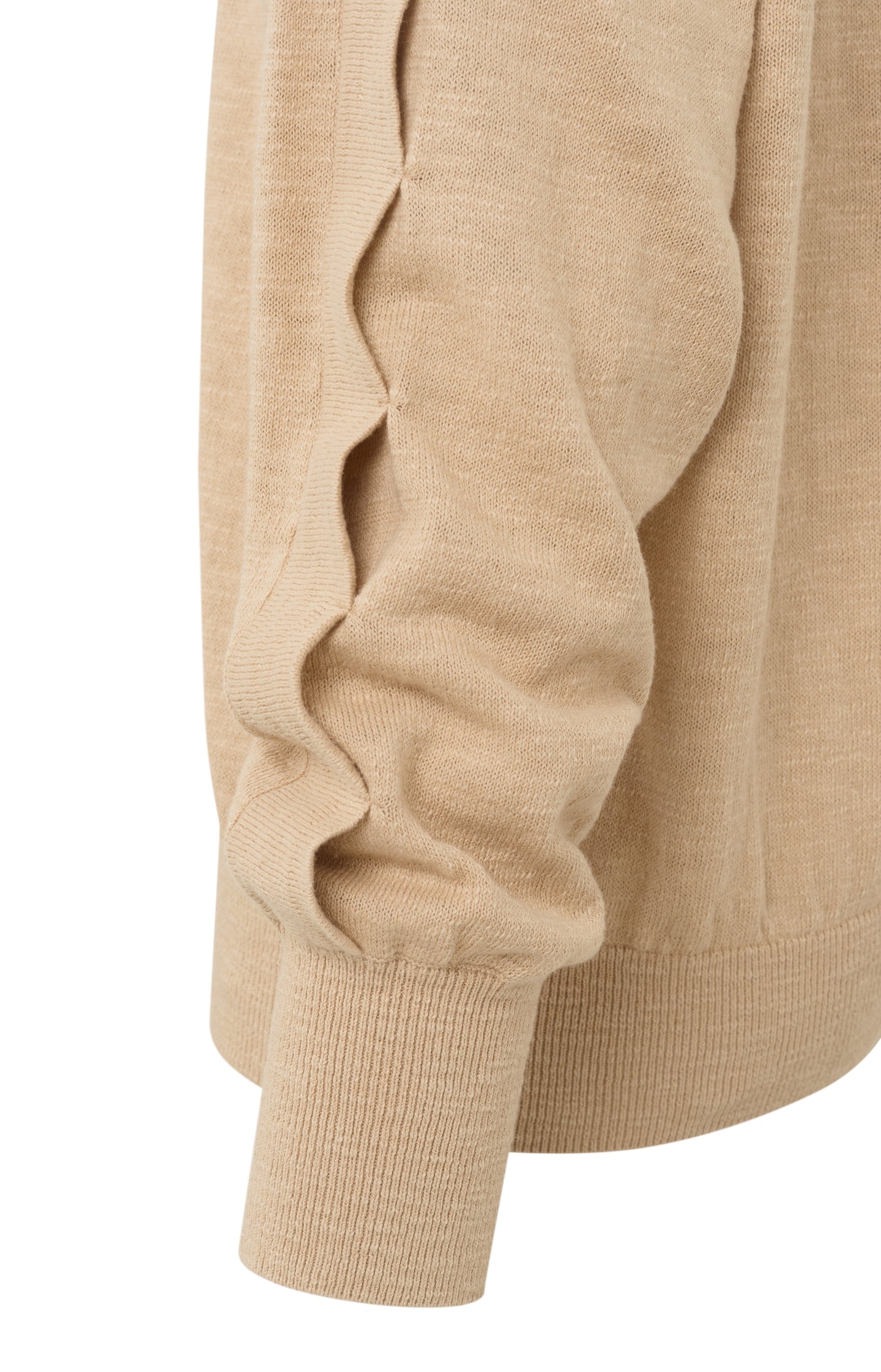 Loose sweater with boatneck, long sleeves, and bartacks