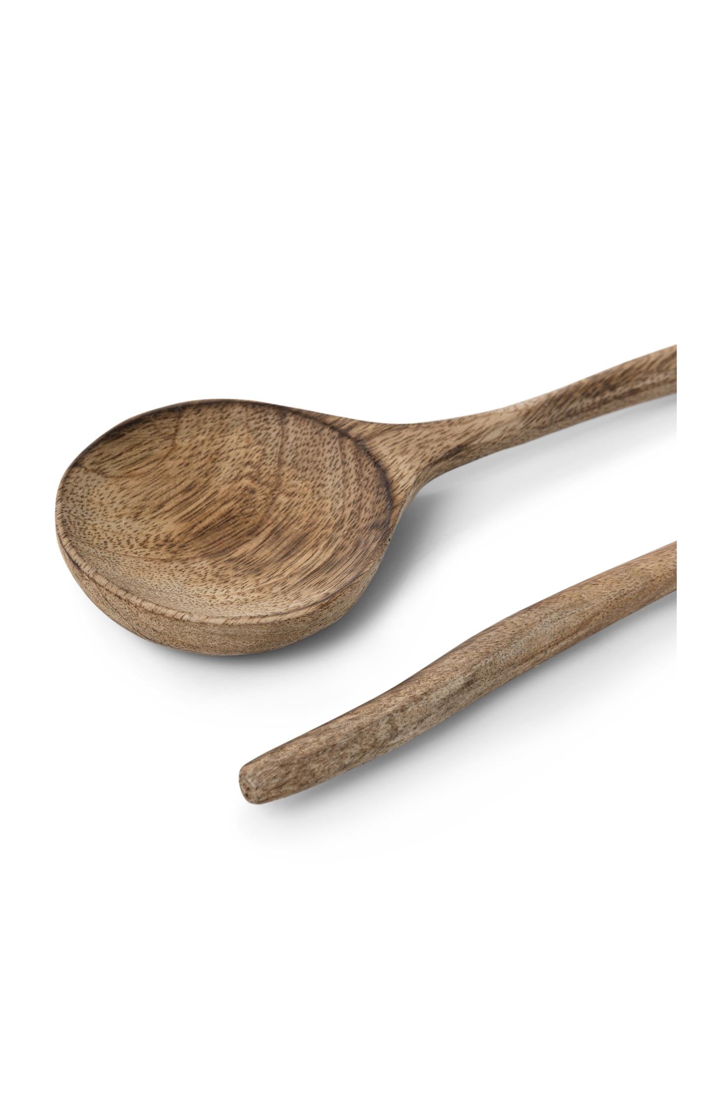 Mango wood salad servers