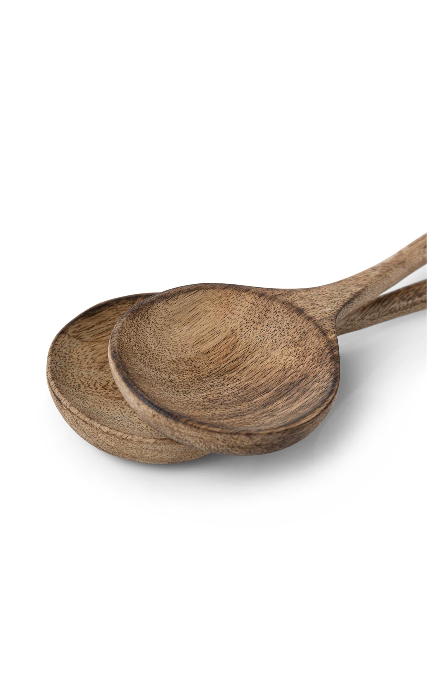 Mango wood salad servers