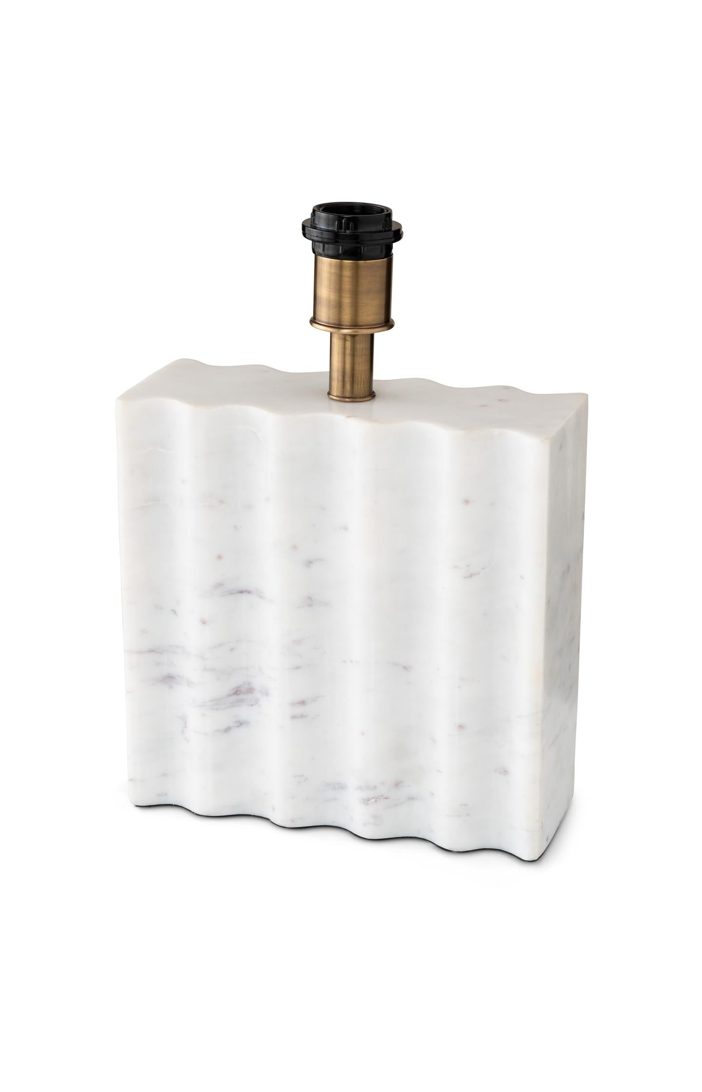 Marble lamp base with wavy relief - Type: product