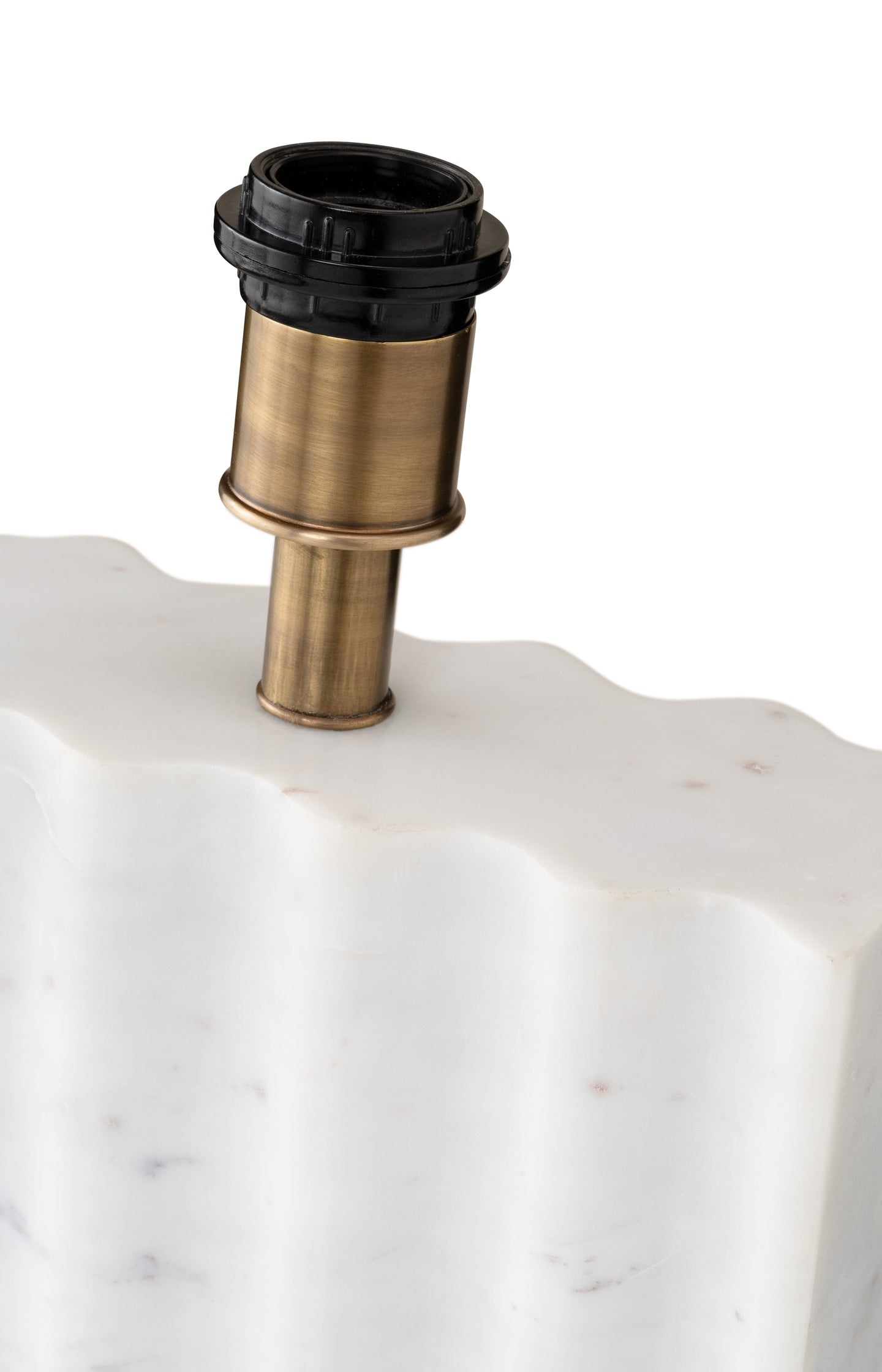 Marble lamp base with wavy relief