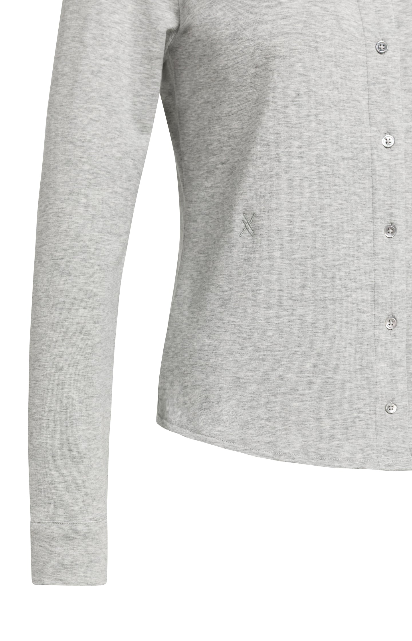 Melange jersey blouse with collar - Type: product