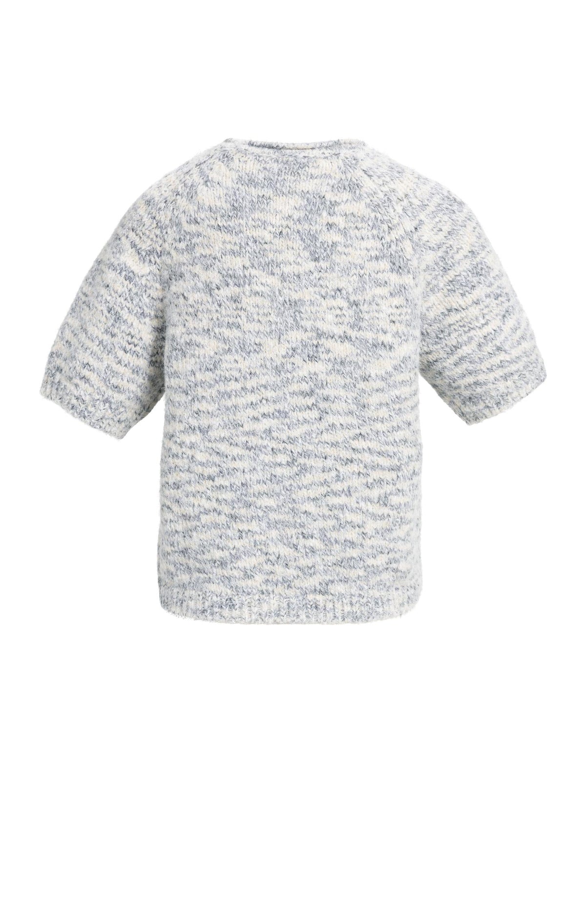 Mélange knitted sweater with short sleeves - Illusions Gray Melange