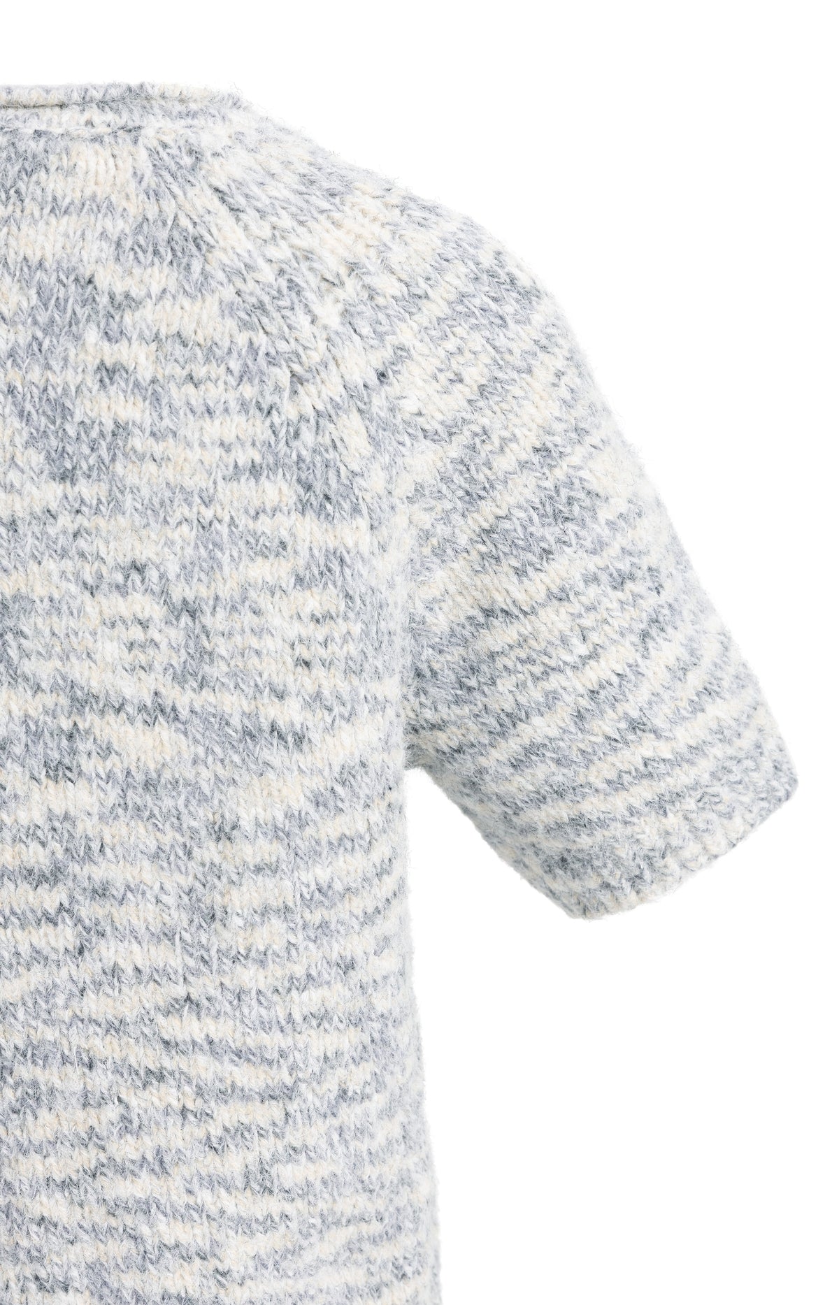 Mélange knitted sweater with short sleeves - Illusions Gray Melange