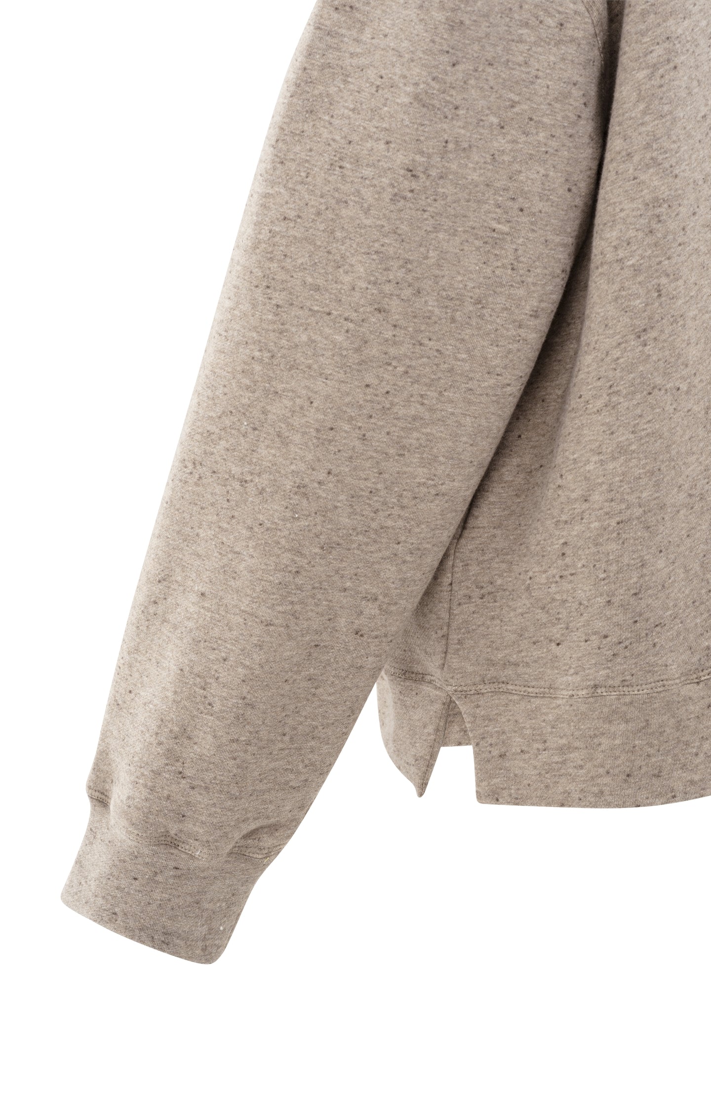 Mélange sweatshirt with boat neckline and side slit