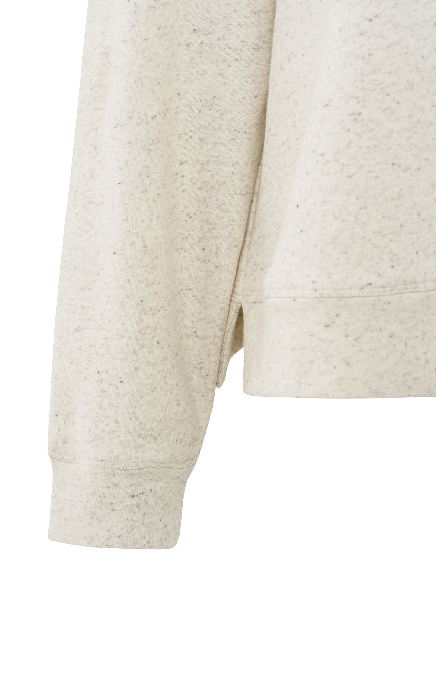 Mélange sweatshirt with boat neckline and side slit