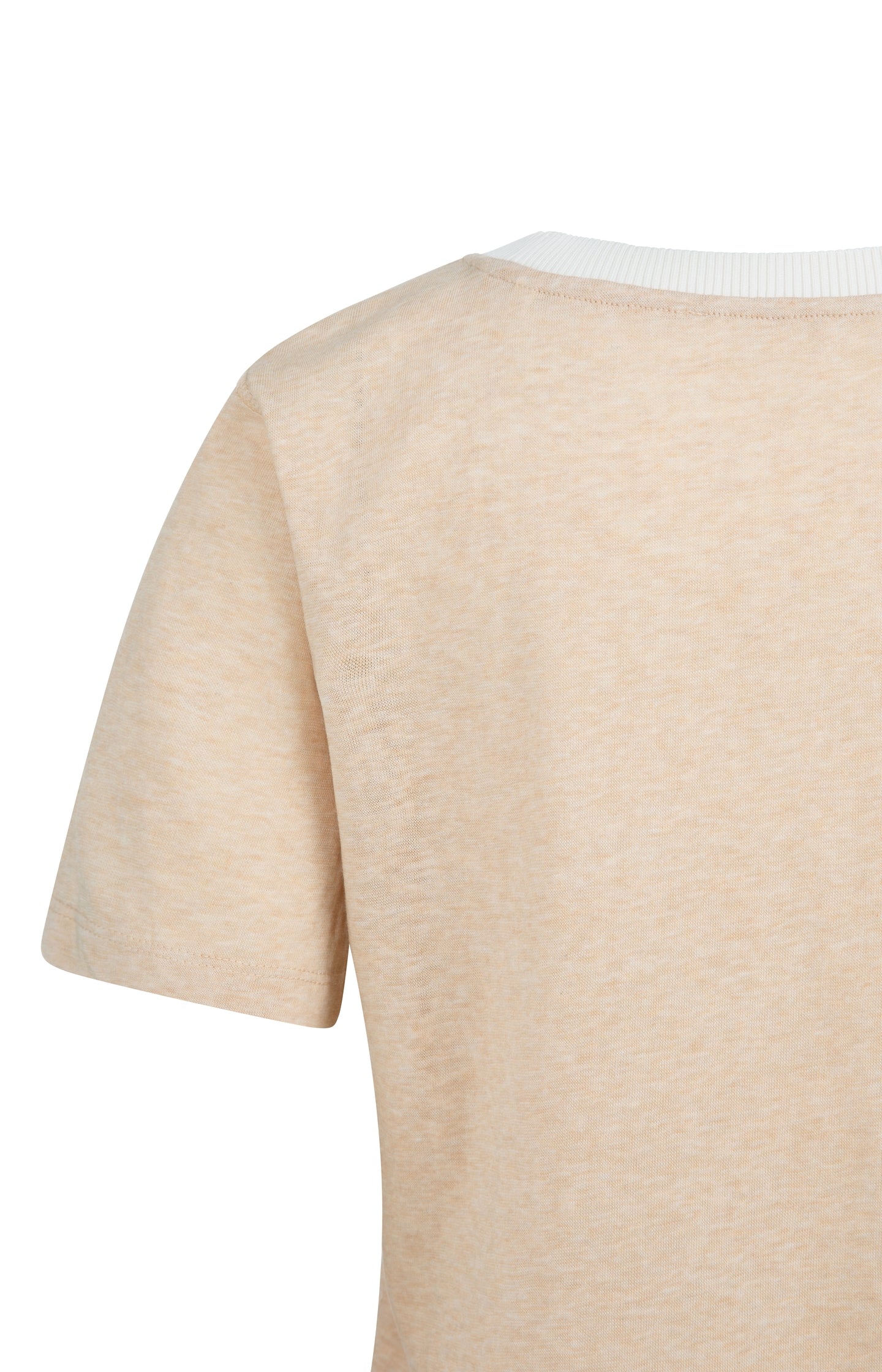 Melange T-shirt with contrasting ribbed trim