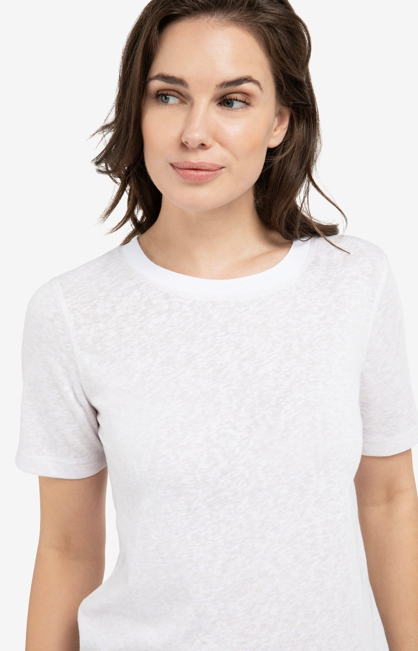 Melange T-shirt with contrasting ribbed trim