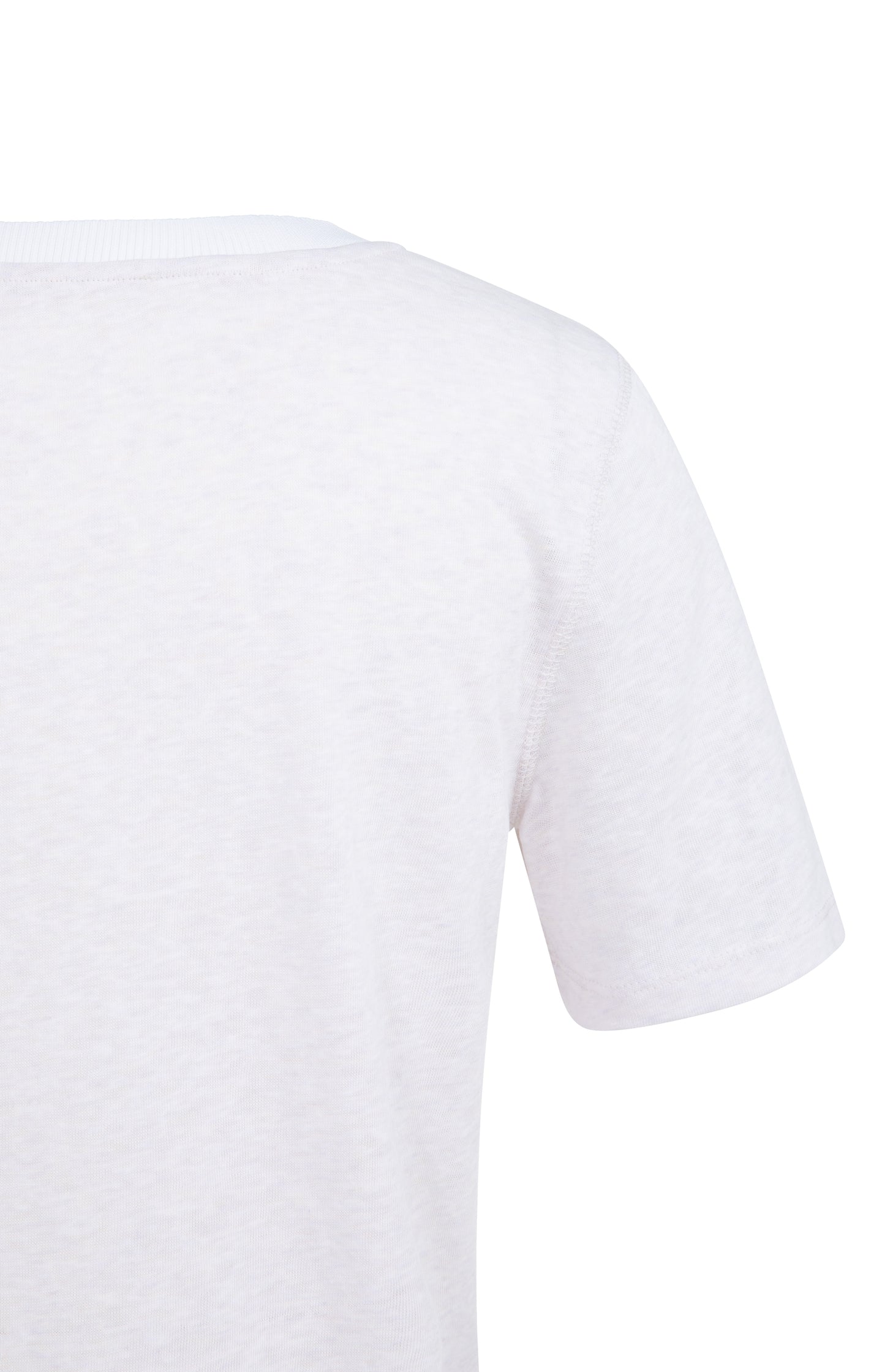 Melange T-shirt with contrasting ribbed trim