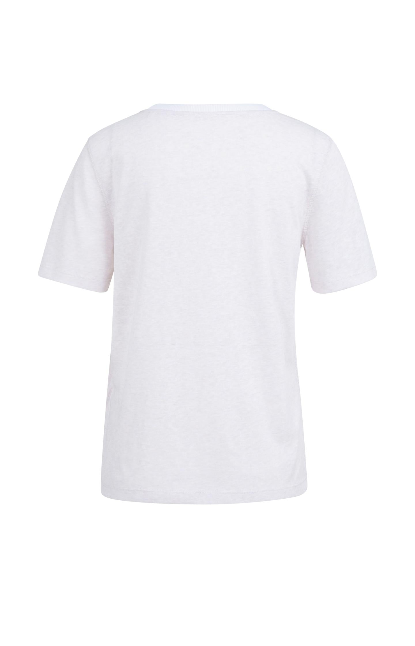 Melange T-shirt with contrasting ribbed trim