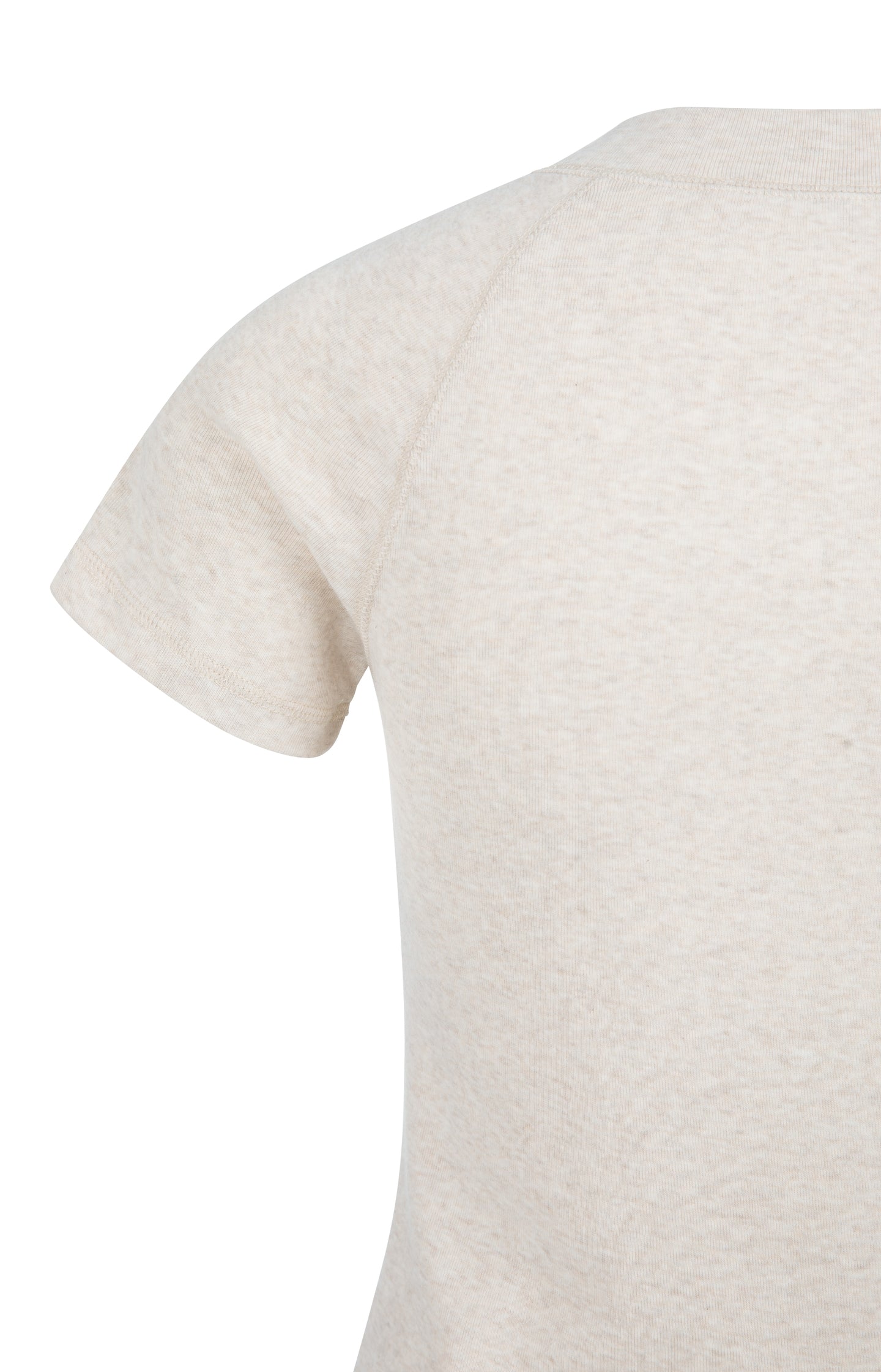 Melange top with short raglan sleeves