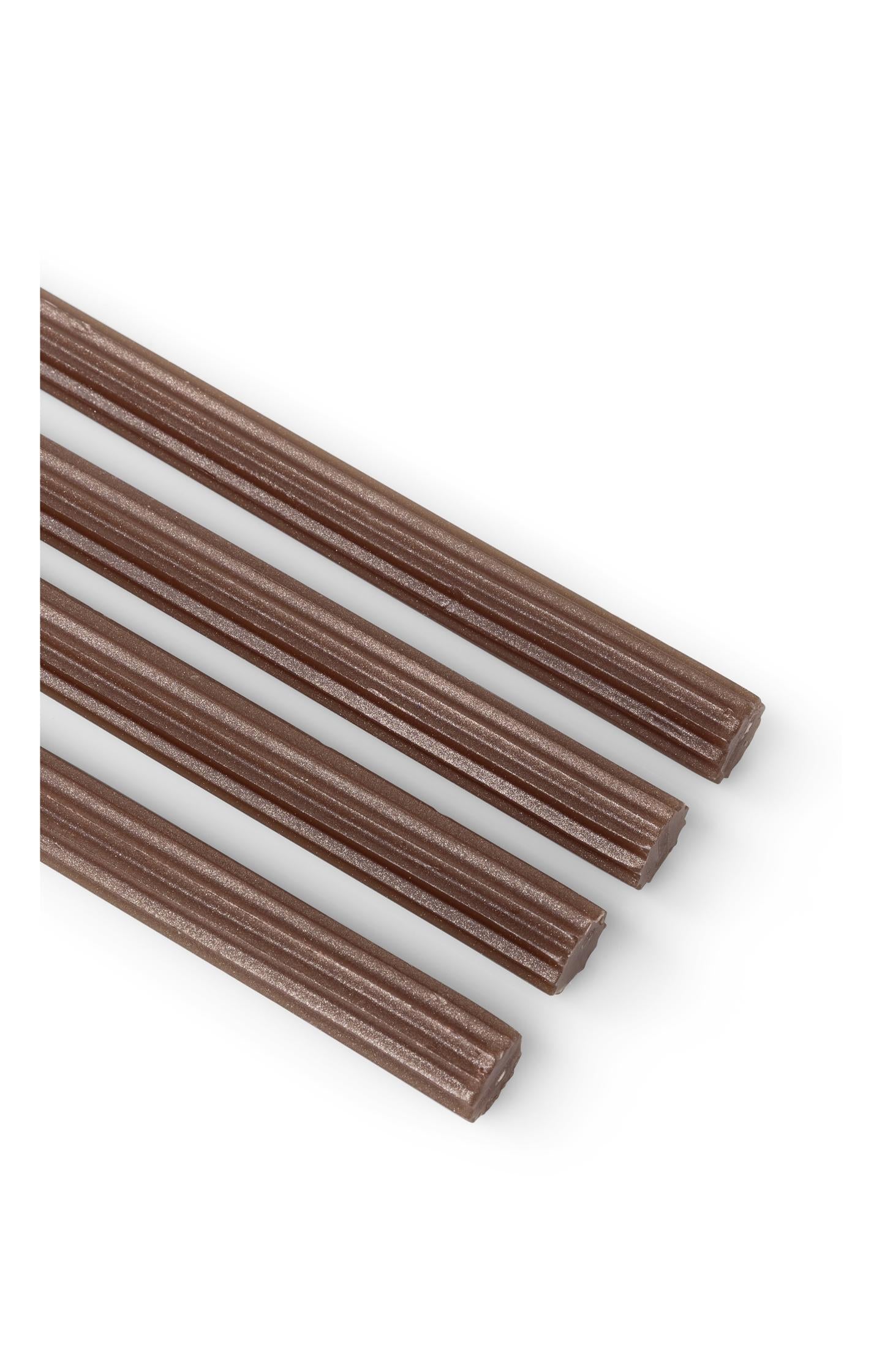 Metallic ribbed dinner candles - set of 4