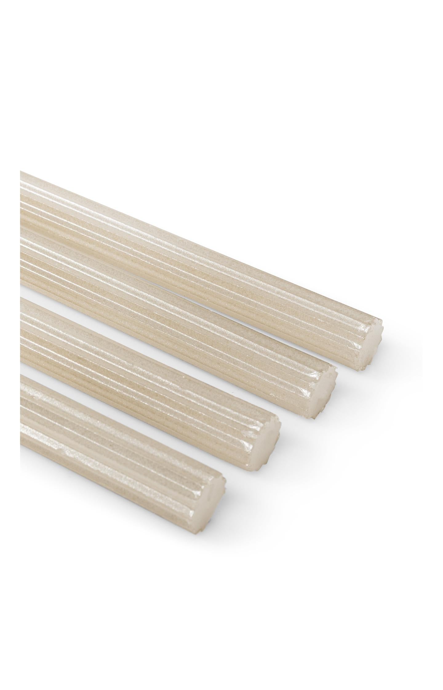 Metallic ribbed dinner candles - set of 4