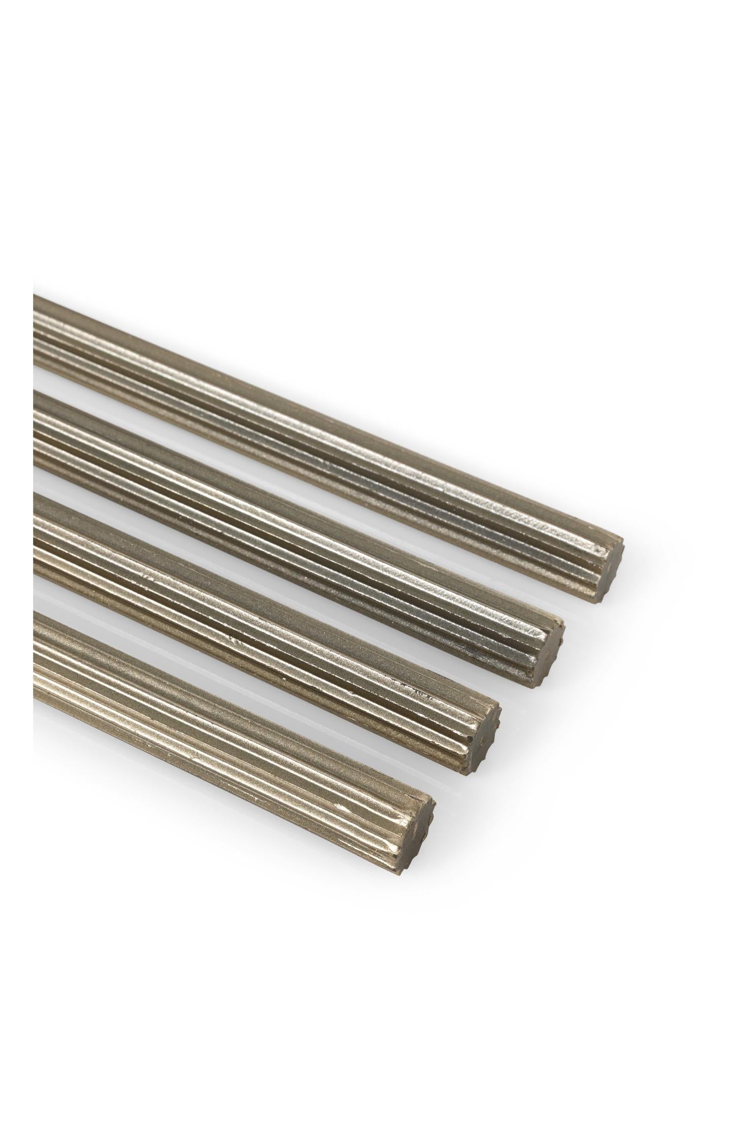 Metallic ribbed dinner candles - set of 4