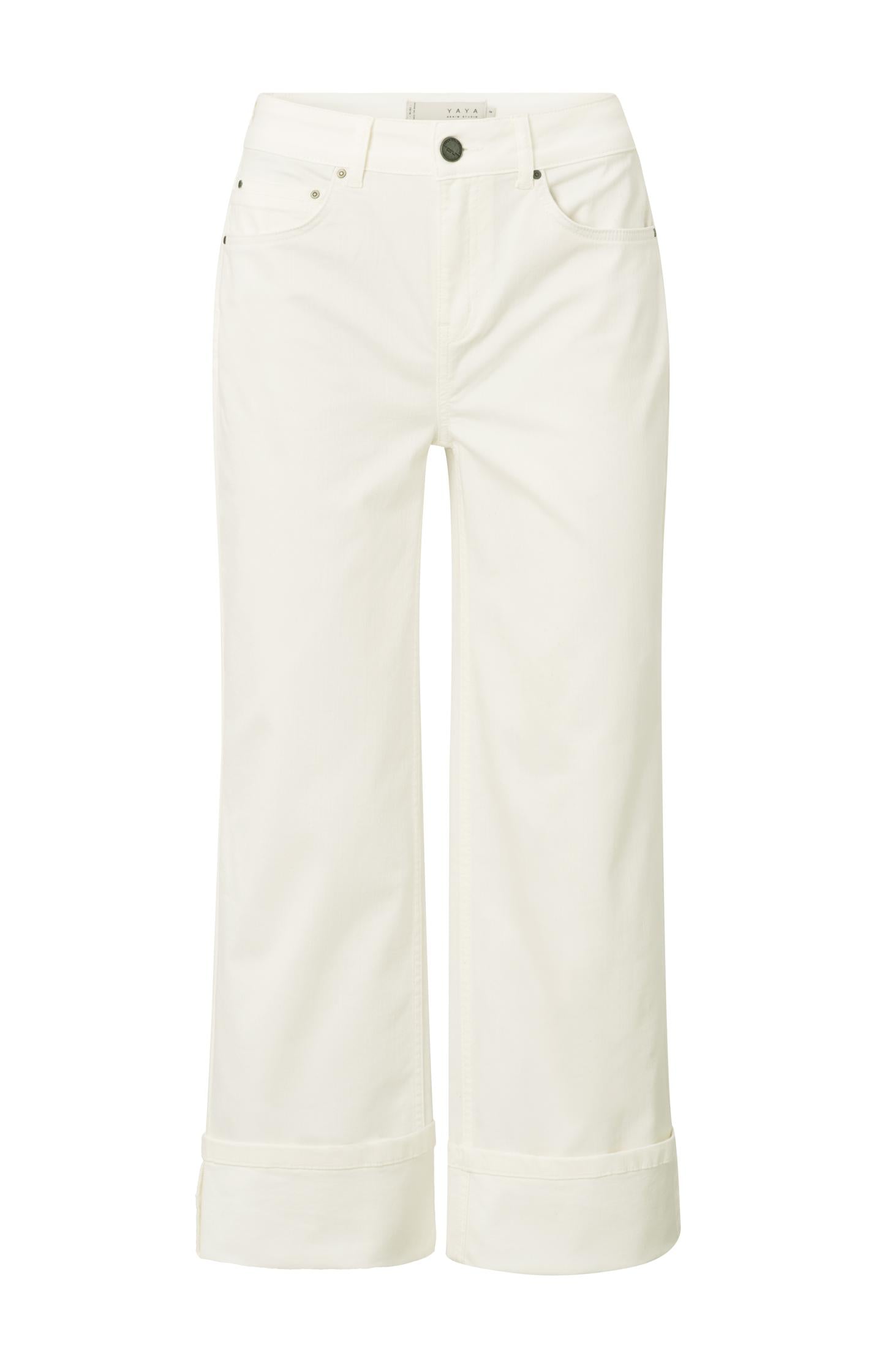 Mid-waist jeans with fixed turned-up hem - Type: product