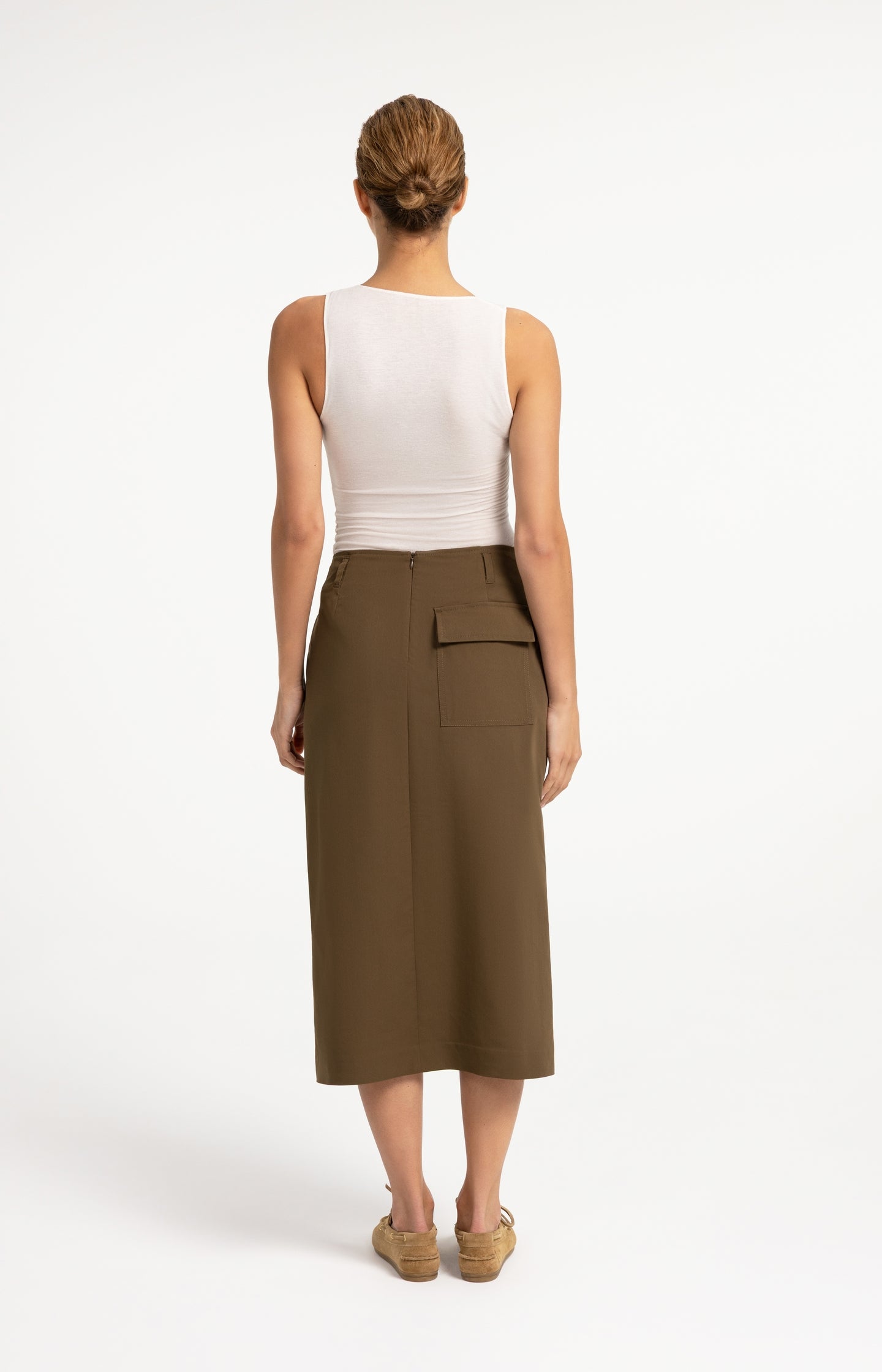 Midi skirt with cargo pockets