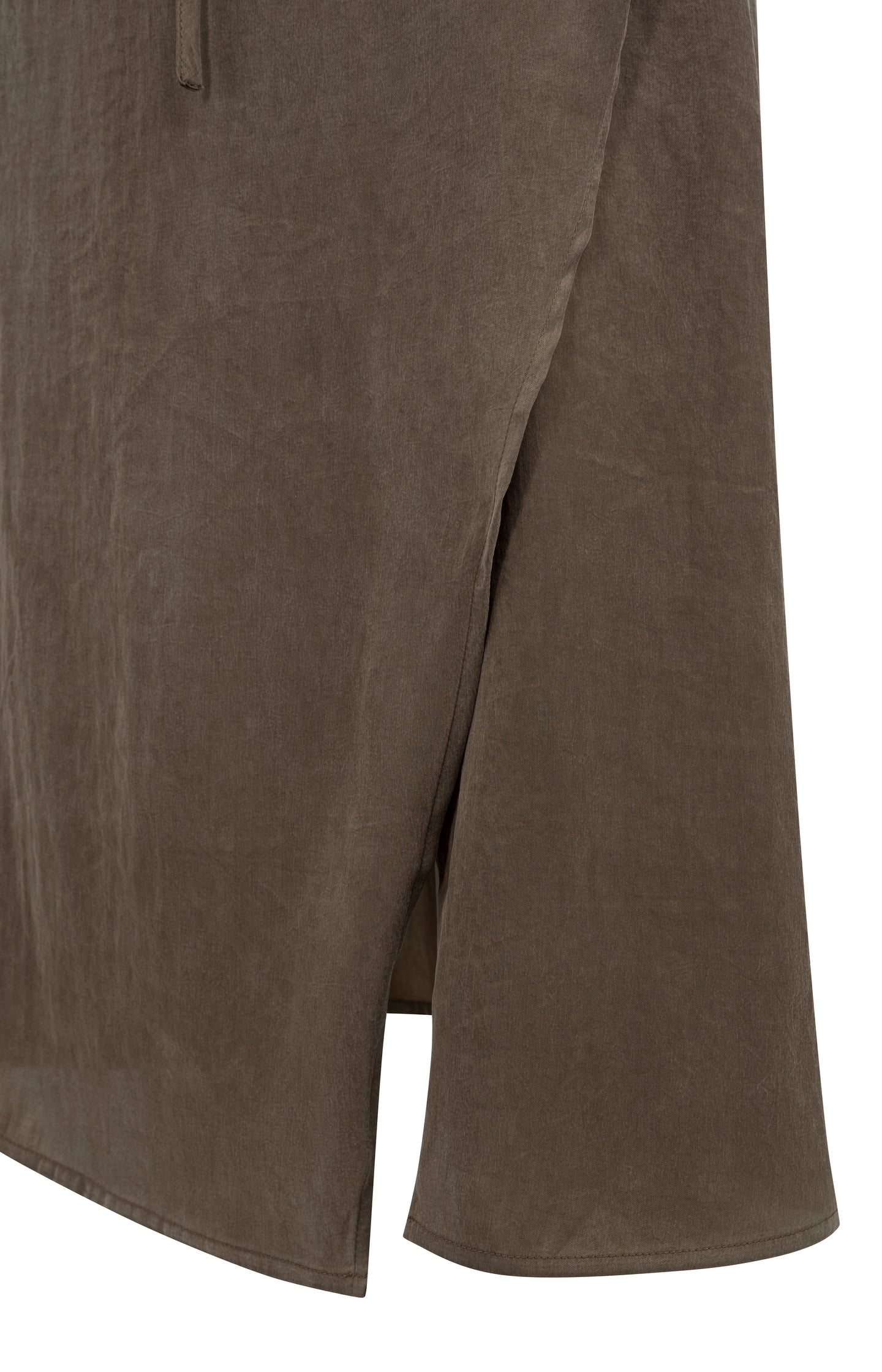 Midi skirt with wrap effect and tie belt