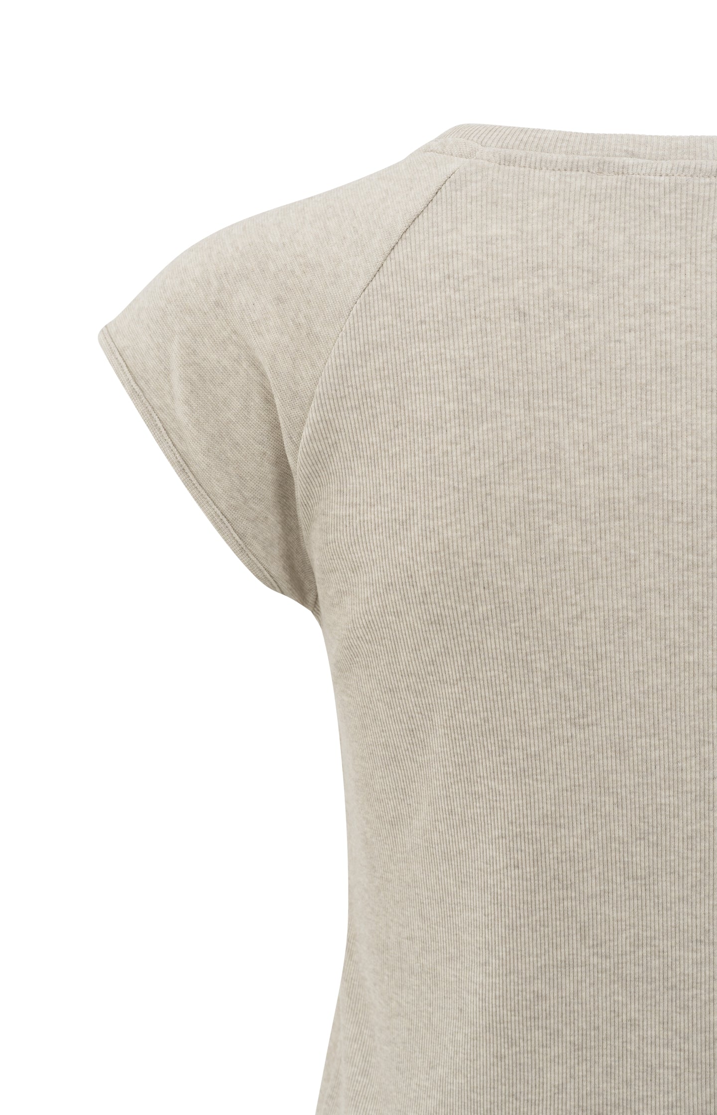 Mixed fabric T-shirt with plain sleeves