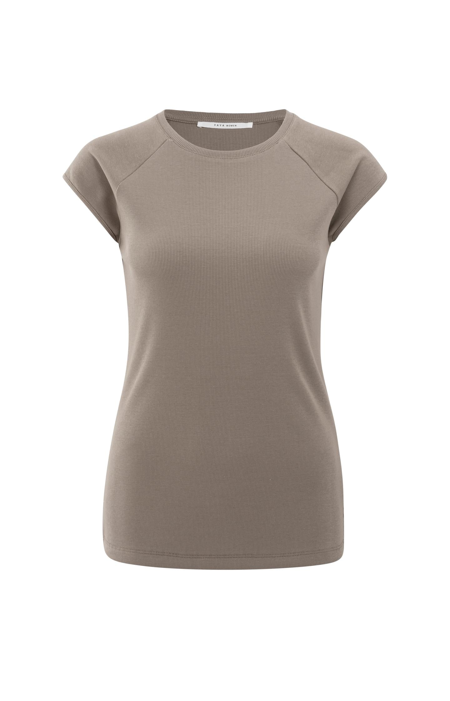 Mixed fabric T-shirt with plain sleeves - Type: product