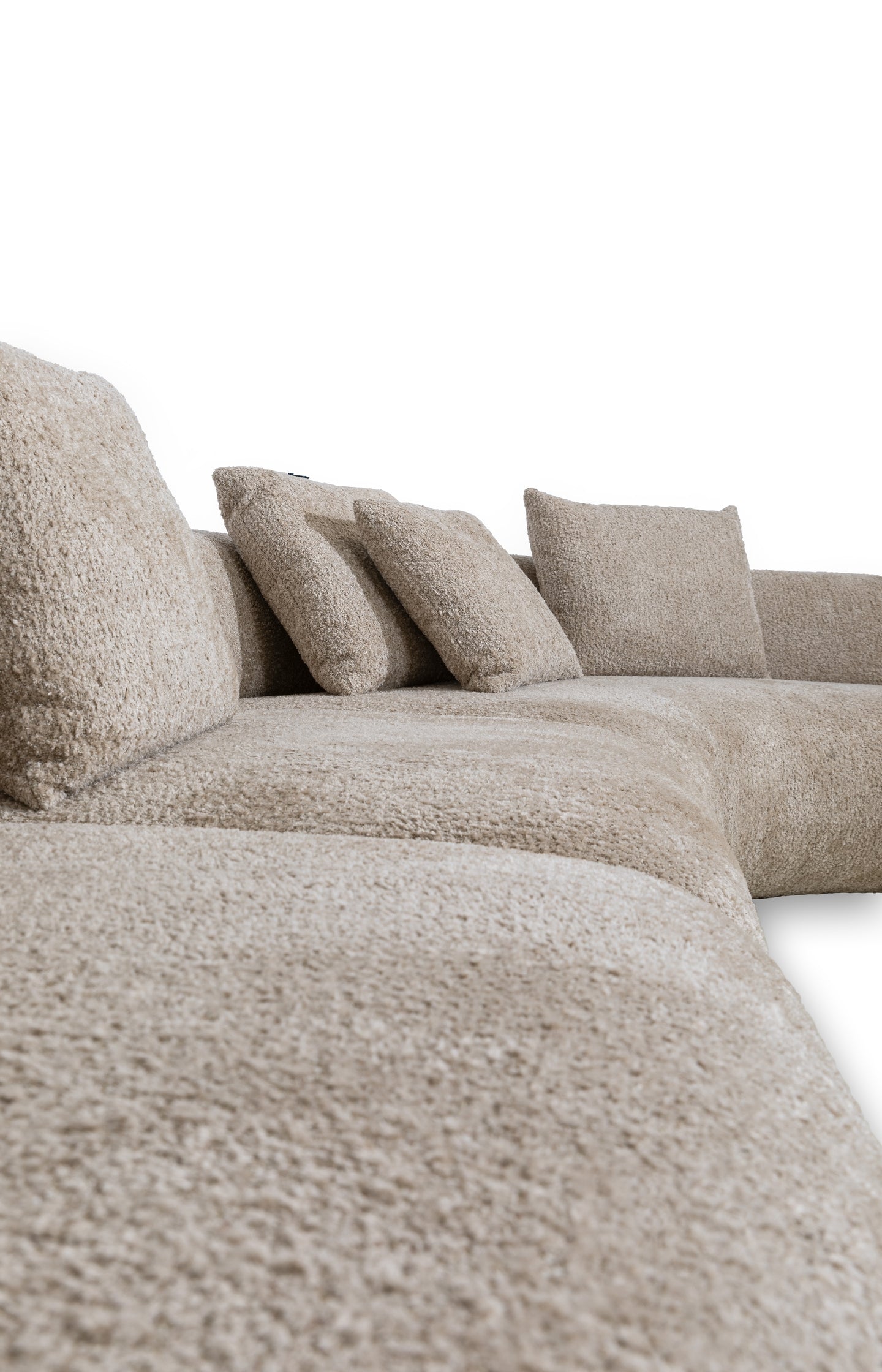 Modular sofa element in bouclé fabric - left