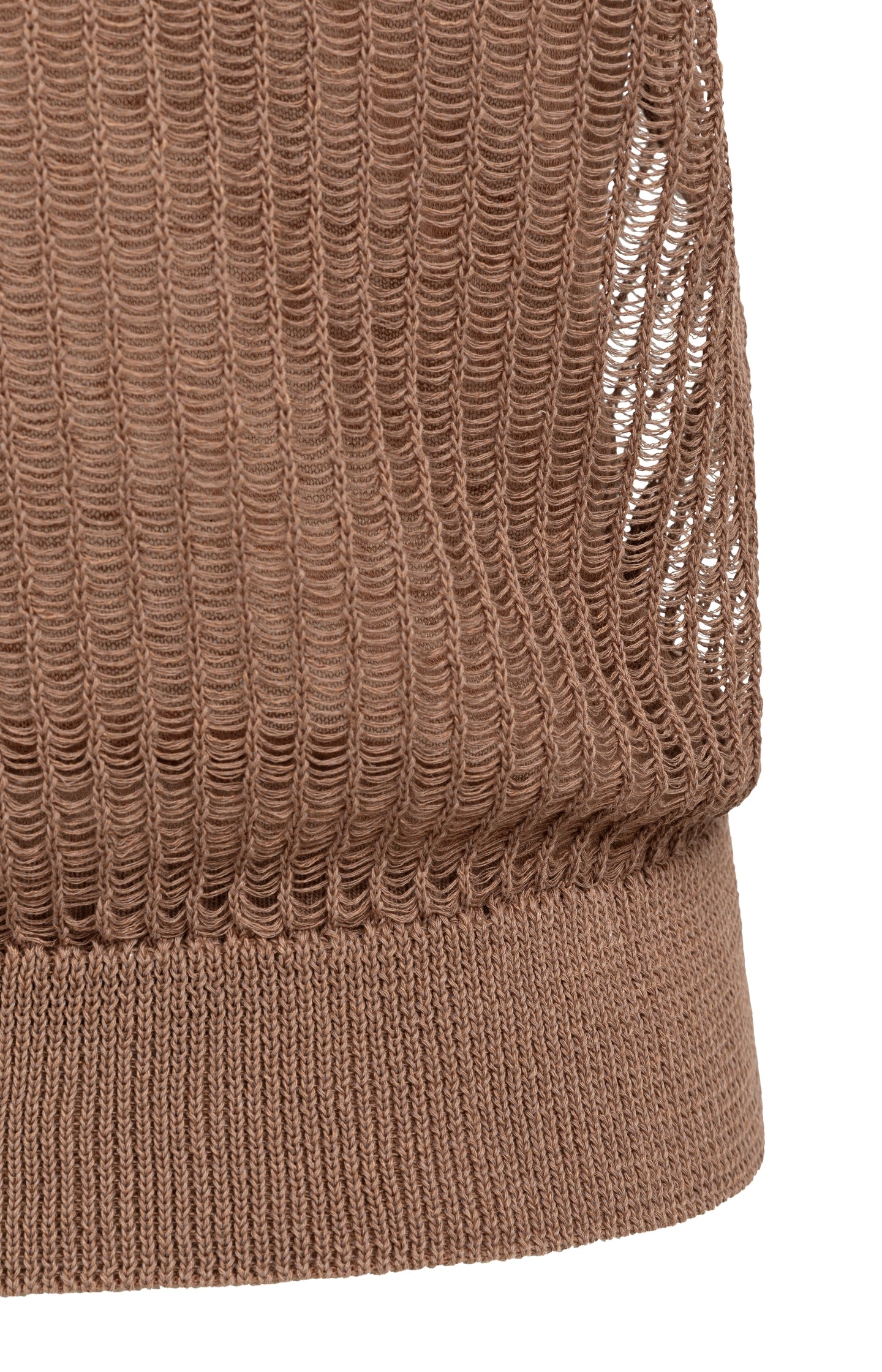 Open-knit top with matching underlayer