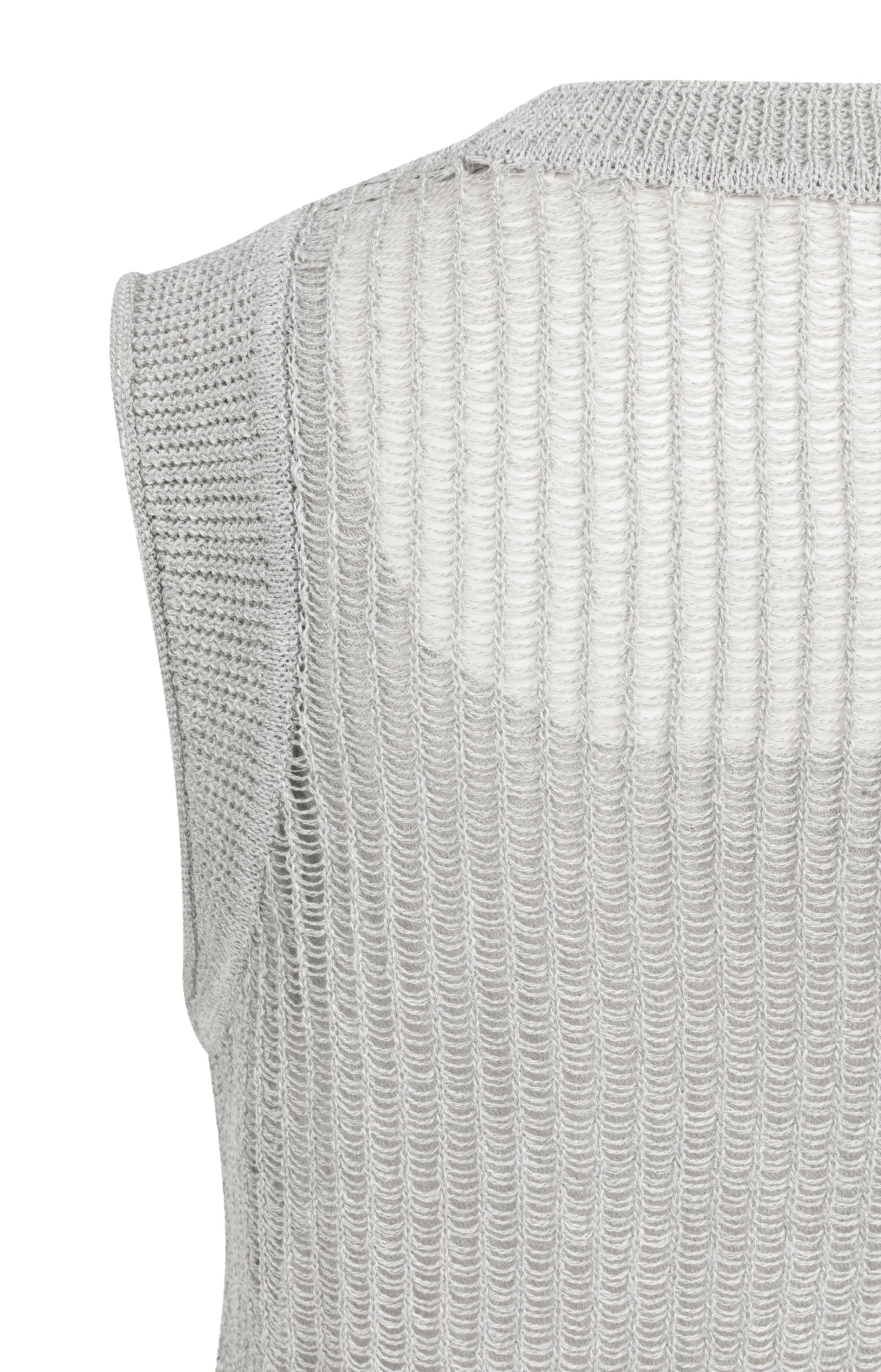 Open-knit top with matching underlayer