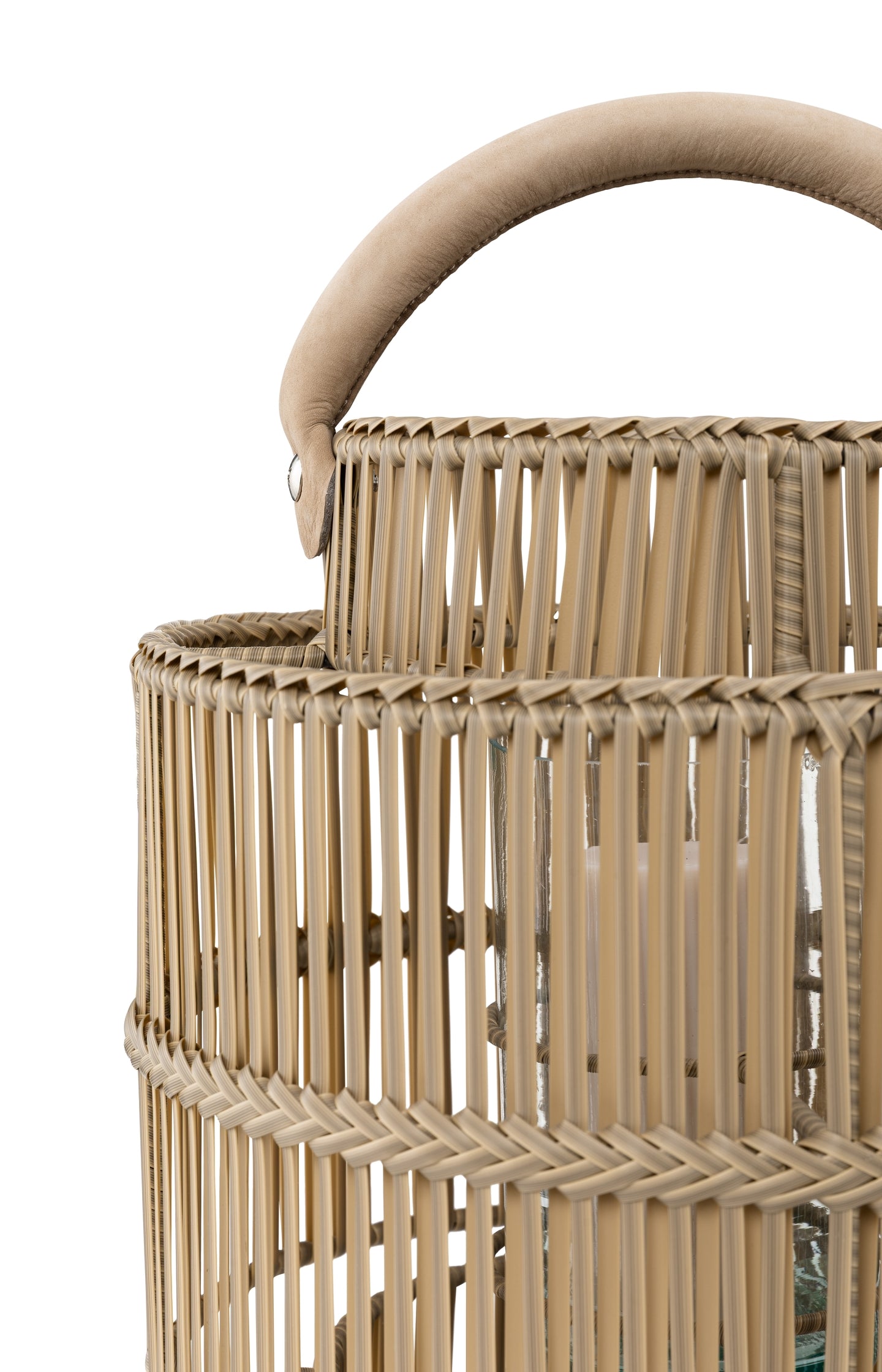 Outdoor lantern with candle holder