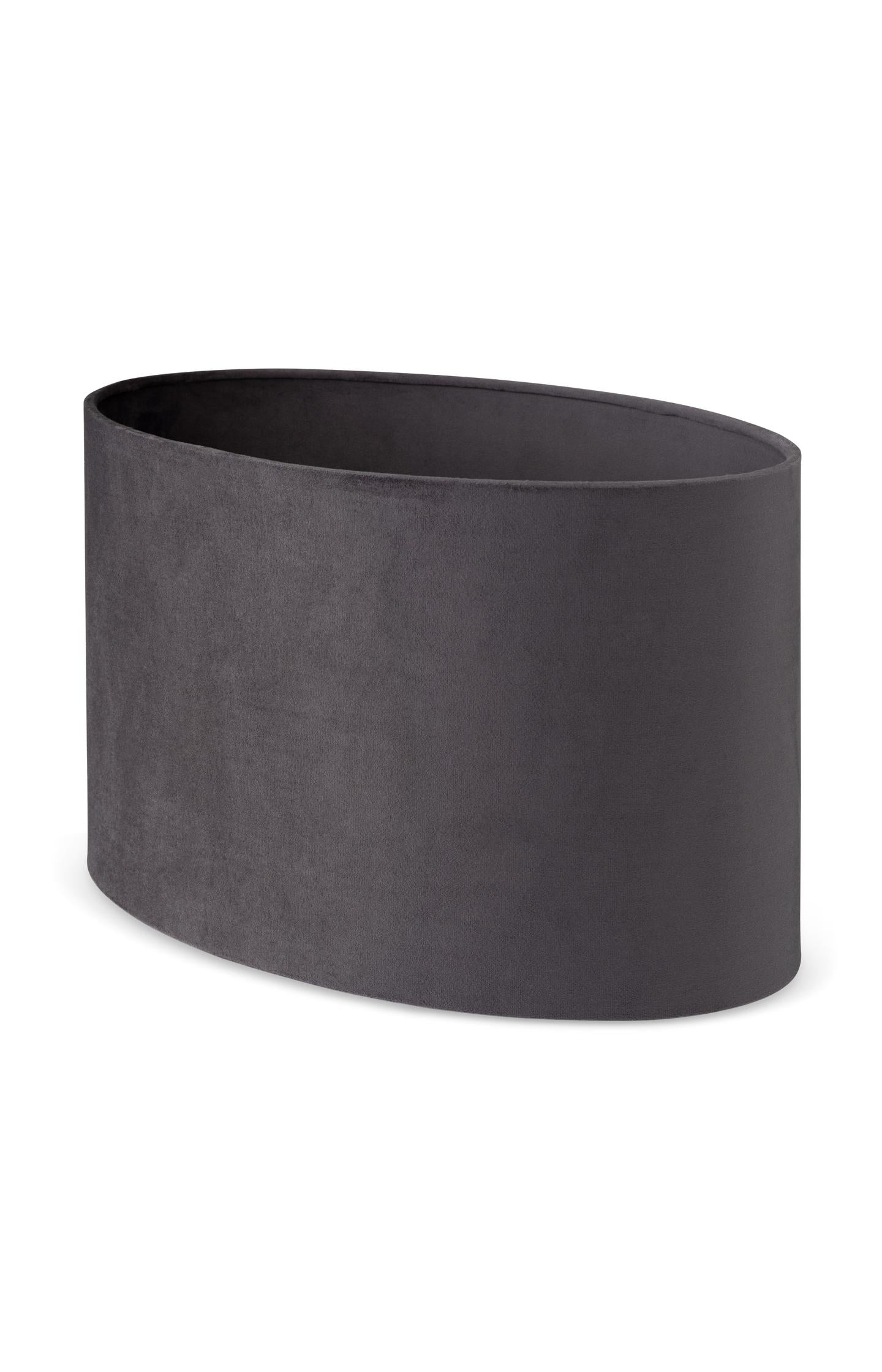 Oval lampshade in grey velvet - Type: product