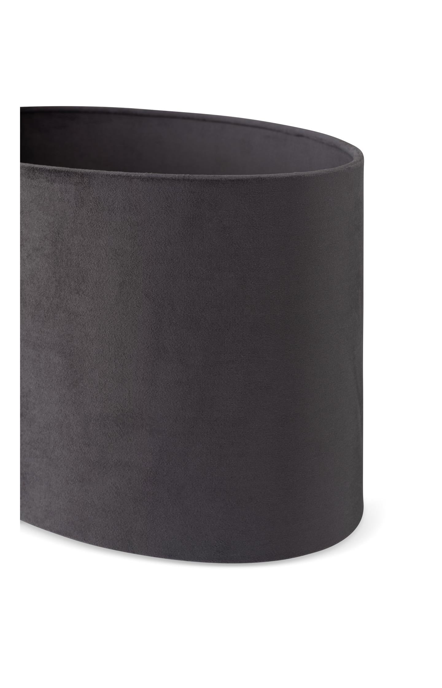 Oval lampshade in grey velvet
