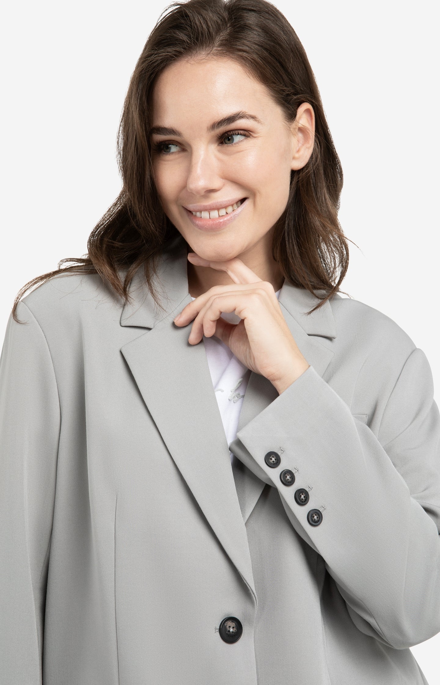 Oversized blazer with fancy button details - Grey