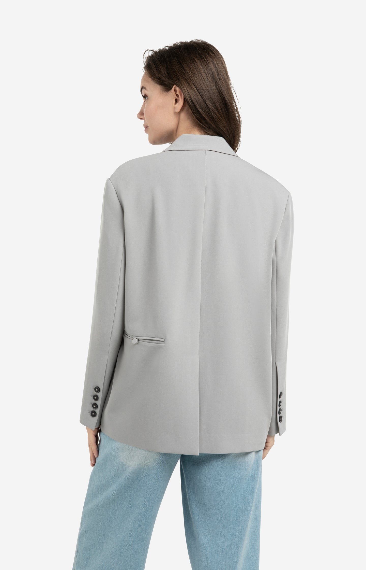 Oversized blazer with fancy button details - Grey