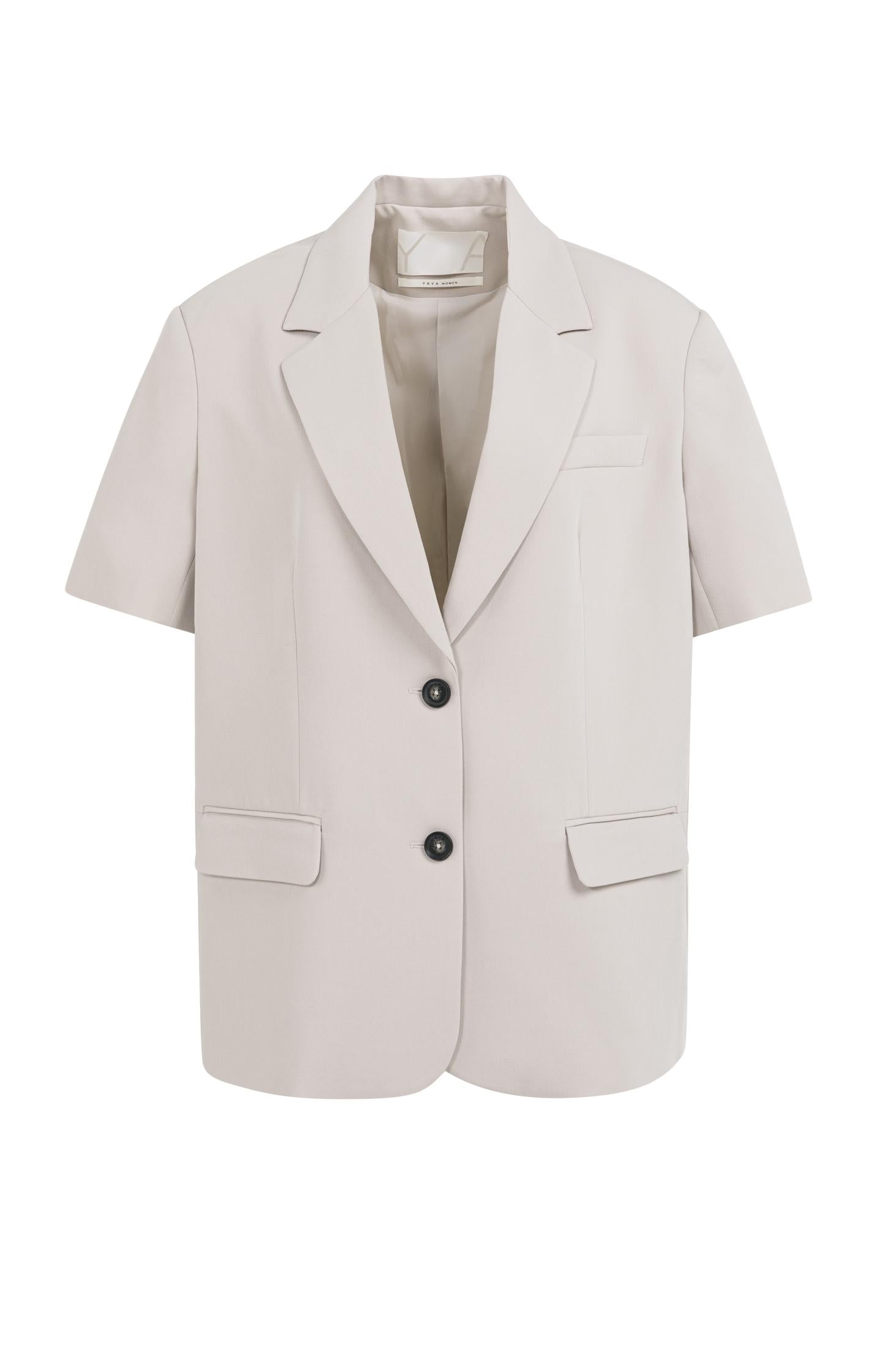 Oversized blazer with short sleeves and lapel collar - Grey - Type: product