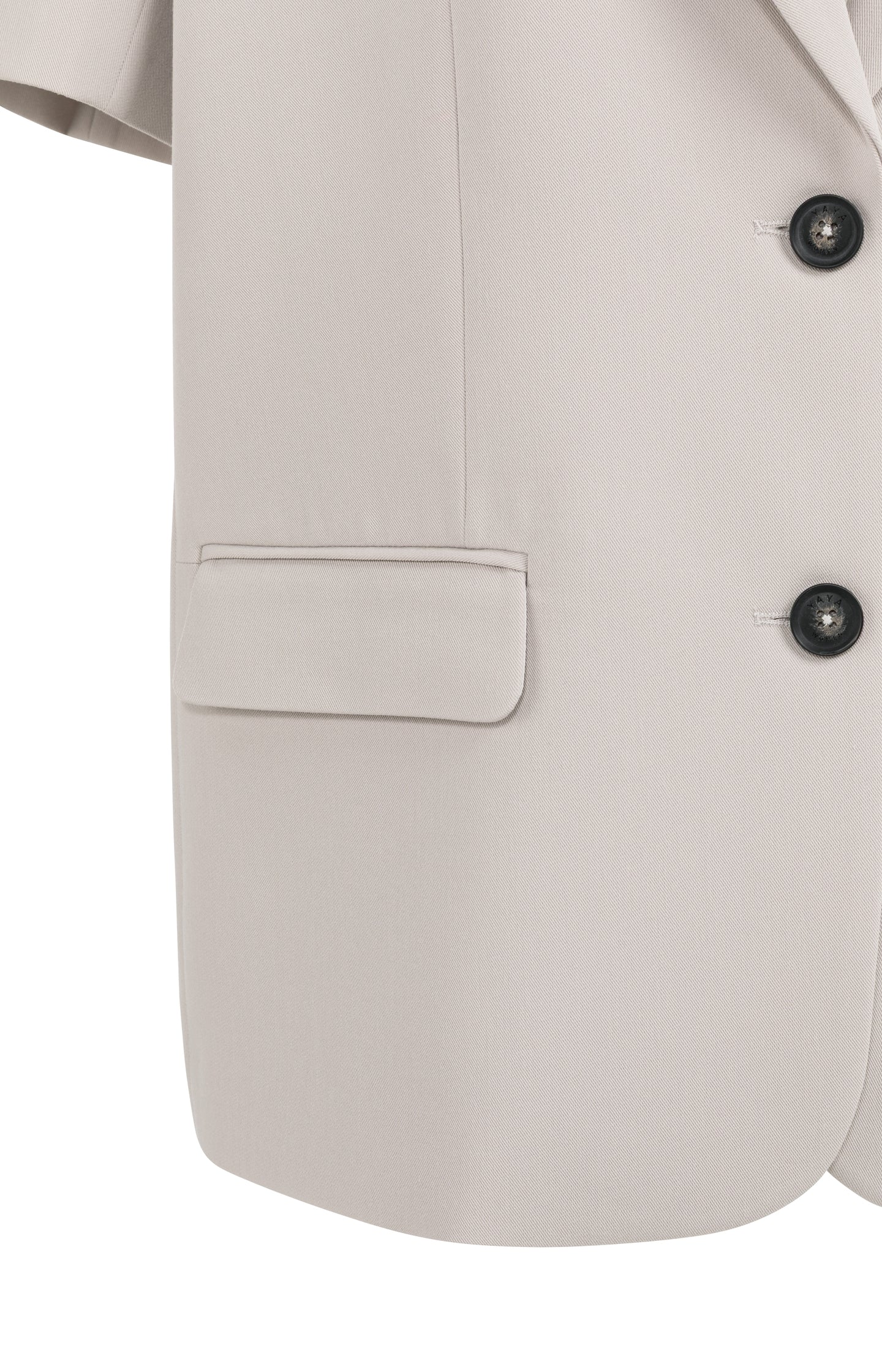 Oversized blazer with short sleeves and lapel collar - Grey