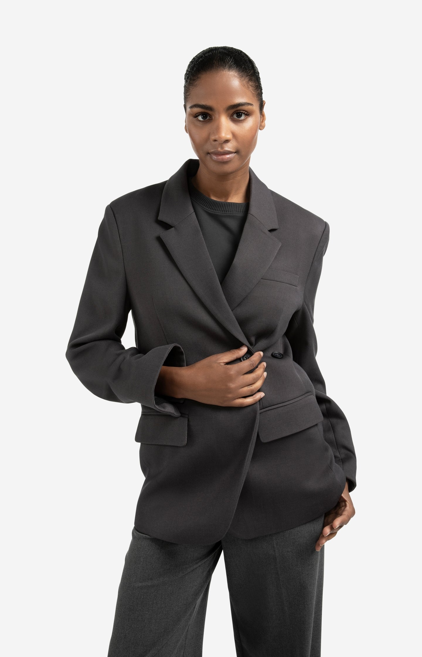 Oversized blazer with sleeve tape detail