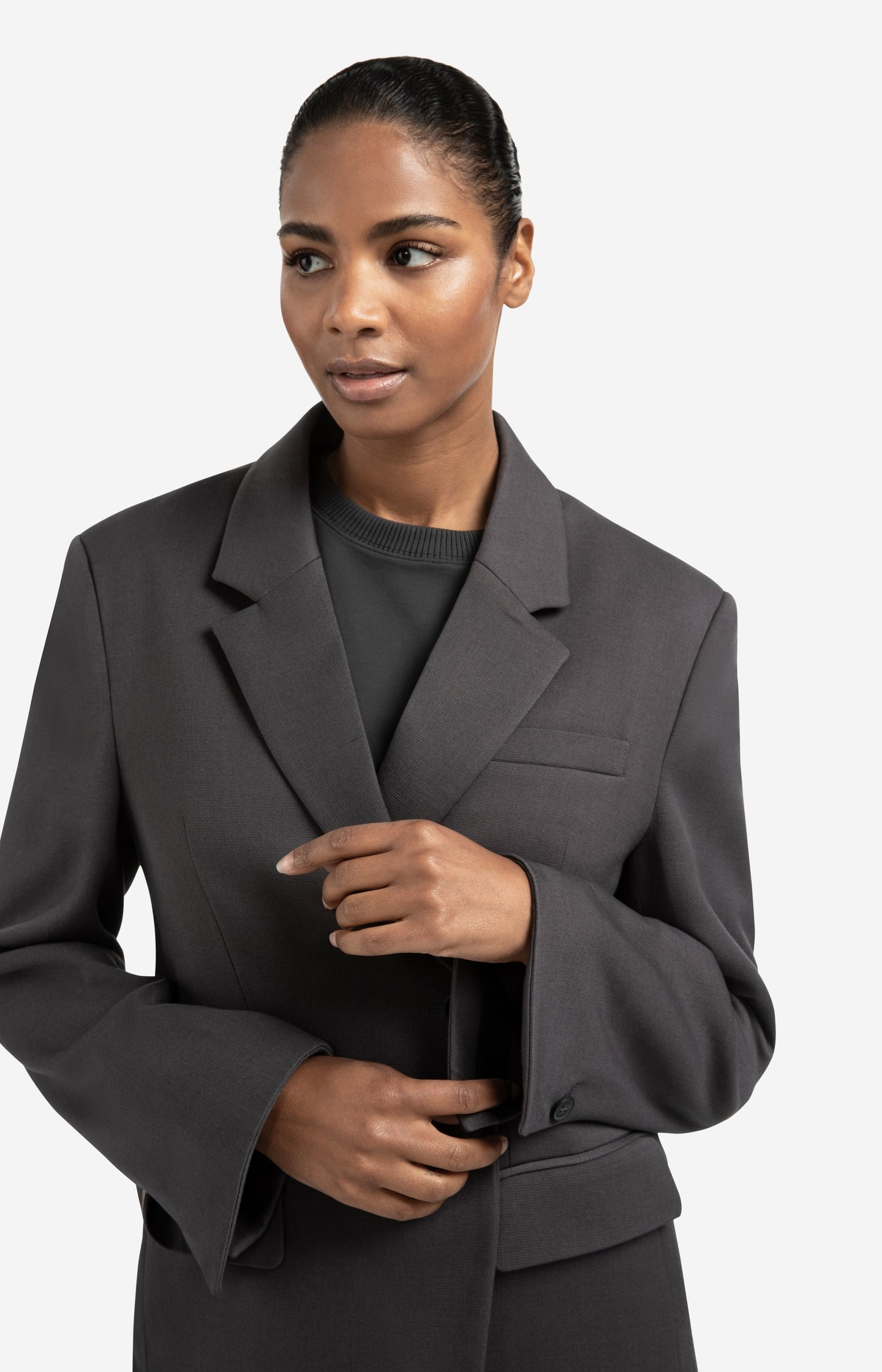 Oversized blazer with sleeve tape detail