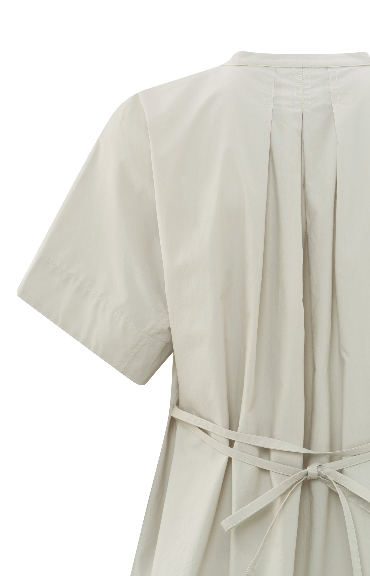 Oversized blouse with crewneck, short sleeves and buttons - Moonstruck Grey