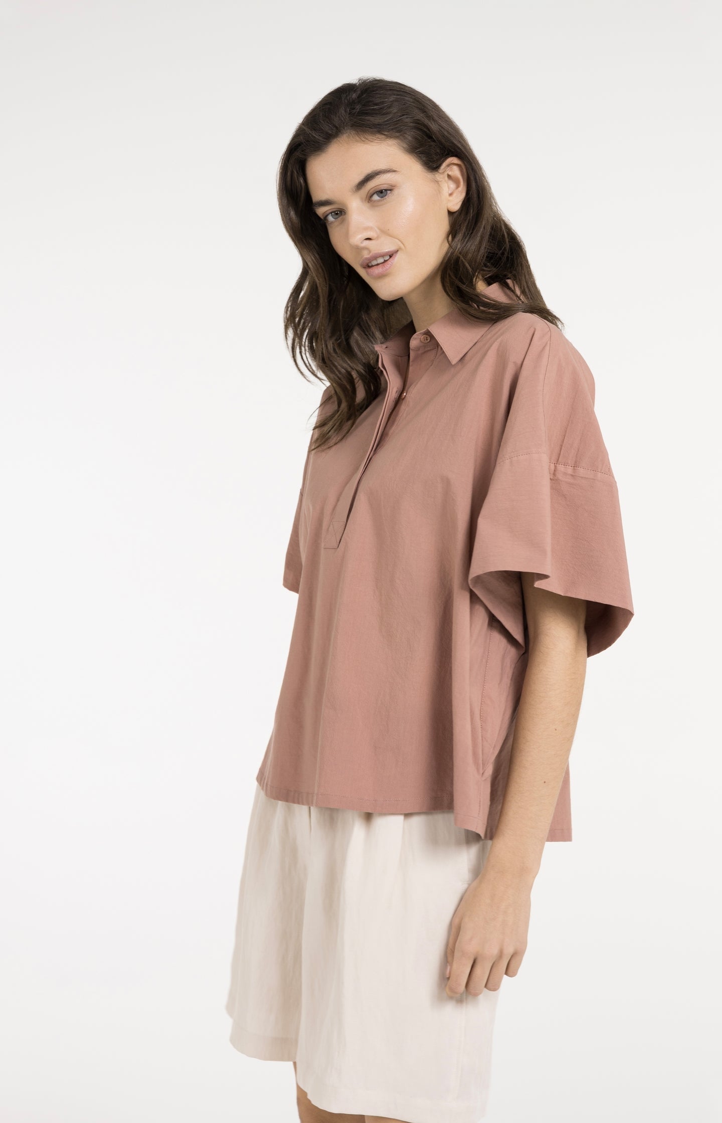 Oversized blouse with sleeve detail