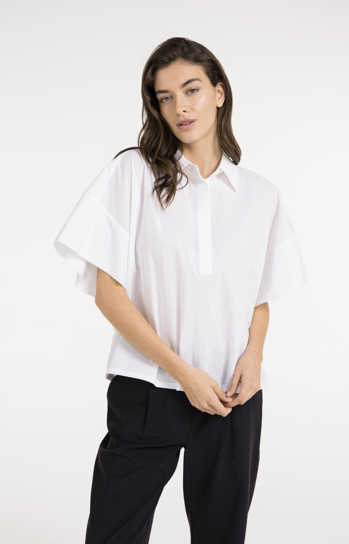 Oversized blouse with sleeve detail