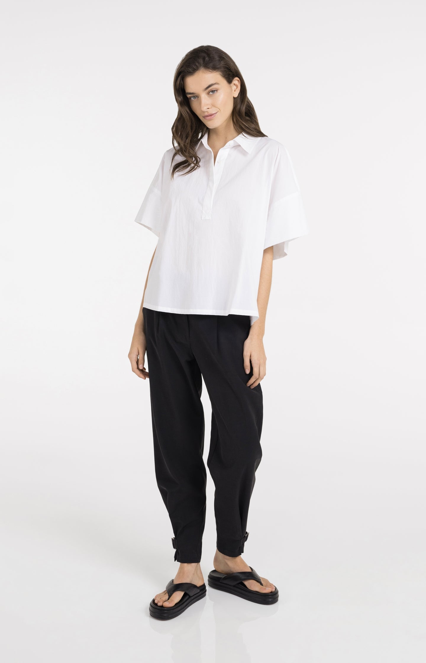 Oversized blouse with sleeve detail