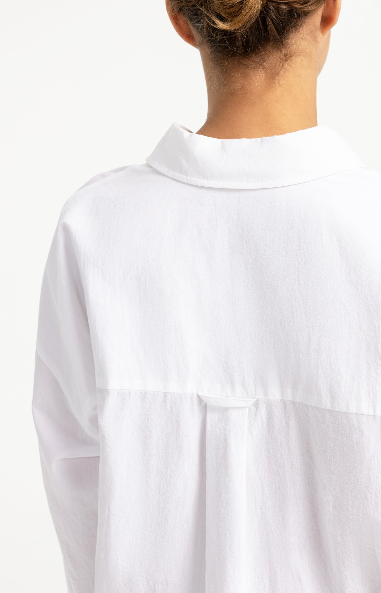 Oversized cotton blouse with chest pocket