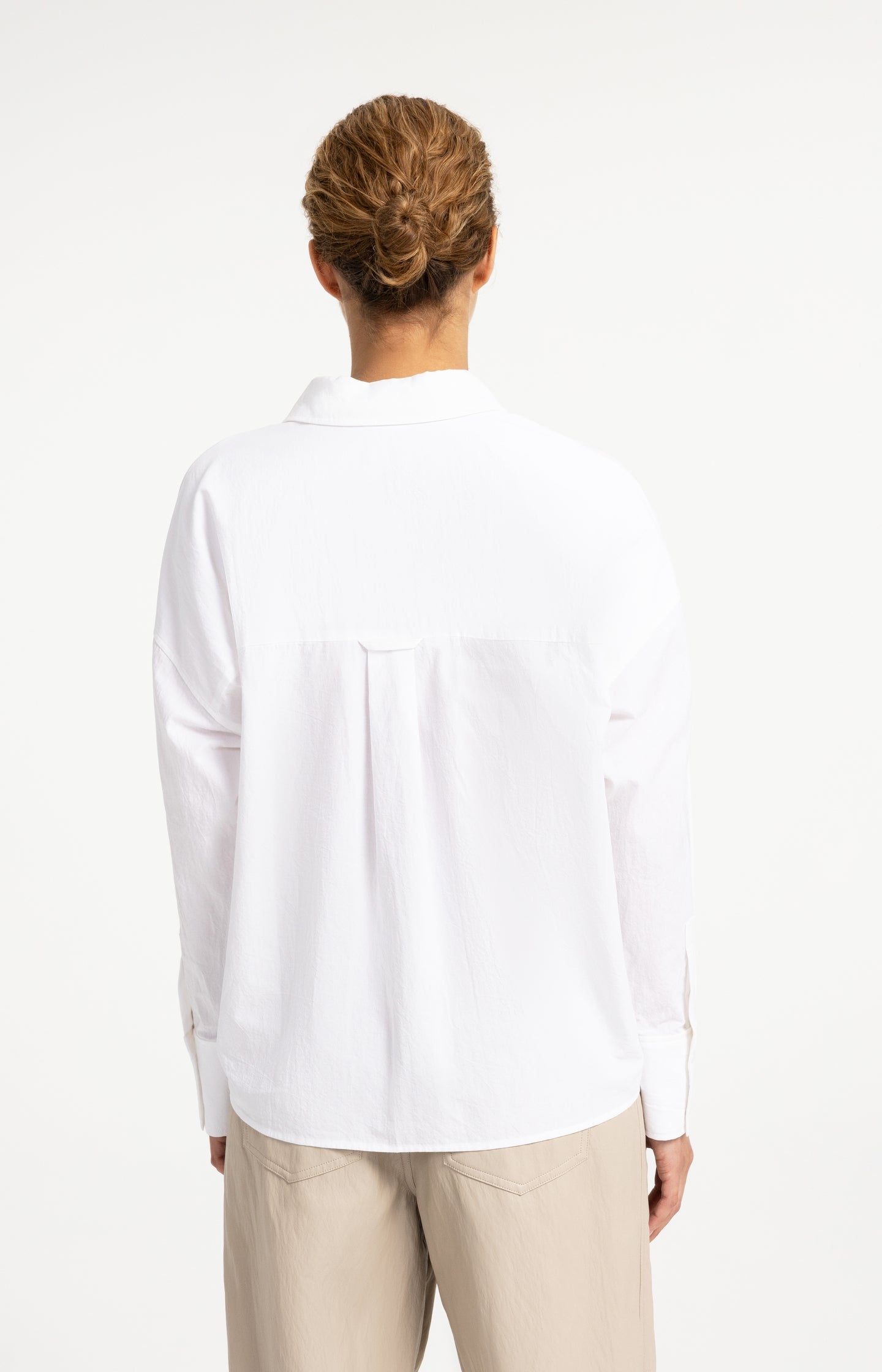 Oversized cotton blouse with chest pocket