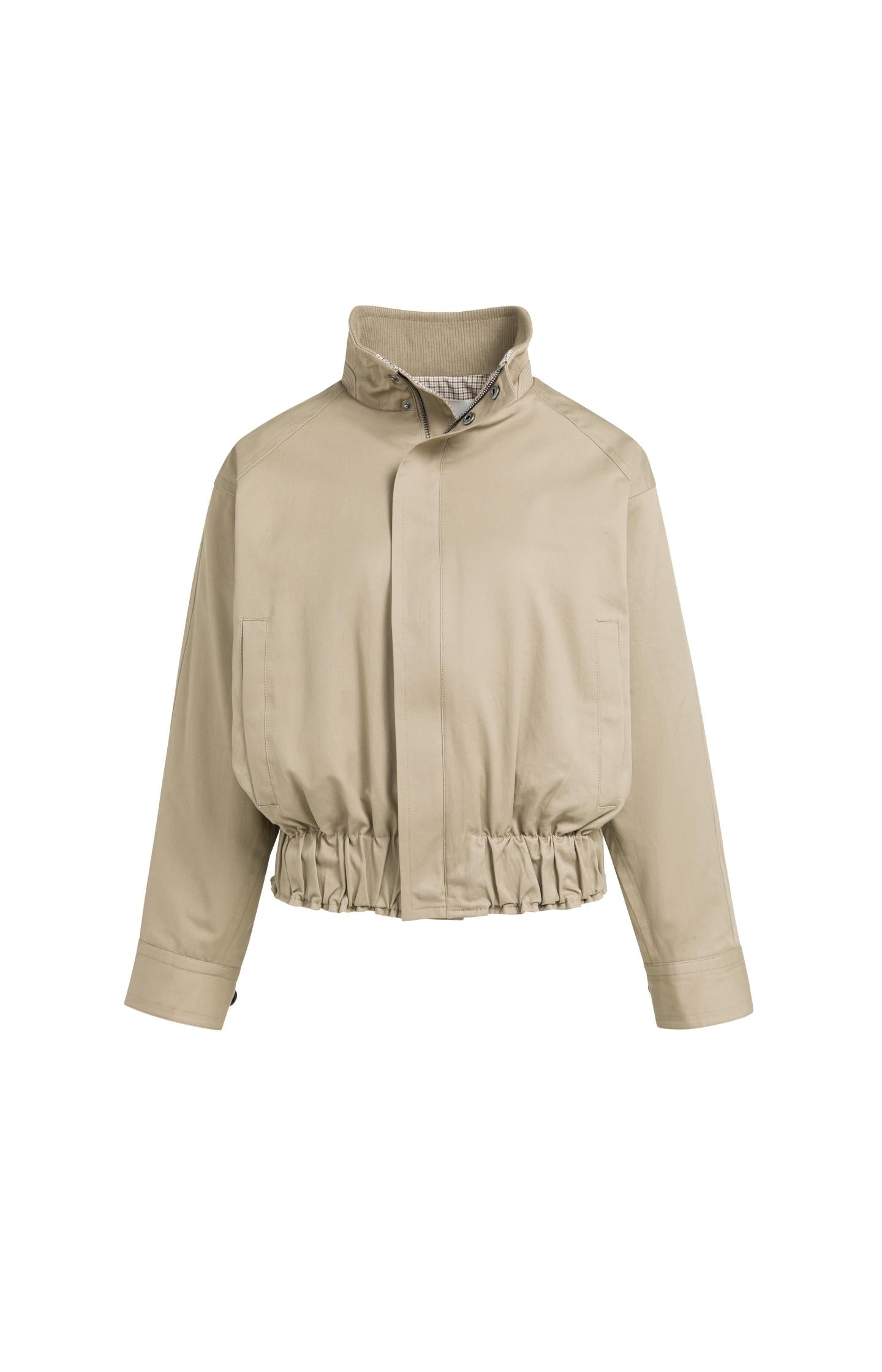 Oversized jacket with stand collar